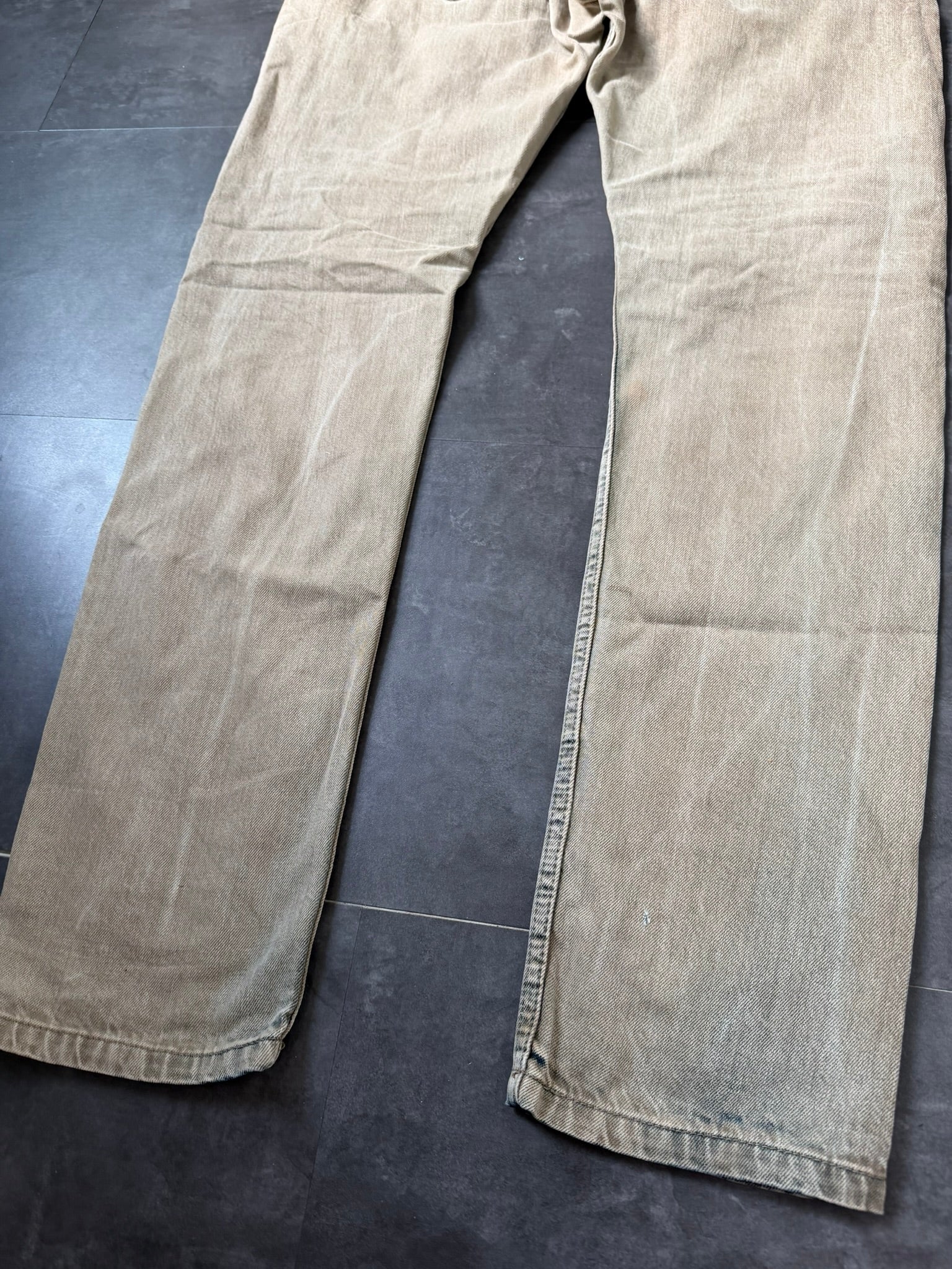 Rick Owens Parchment Dyed Detroit Cut Denim