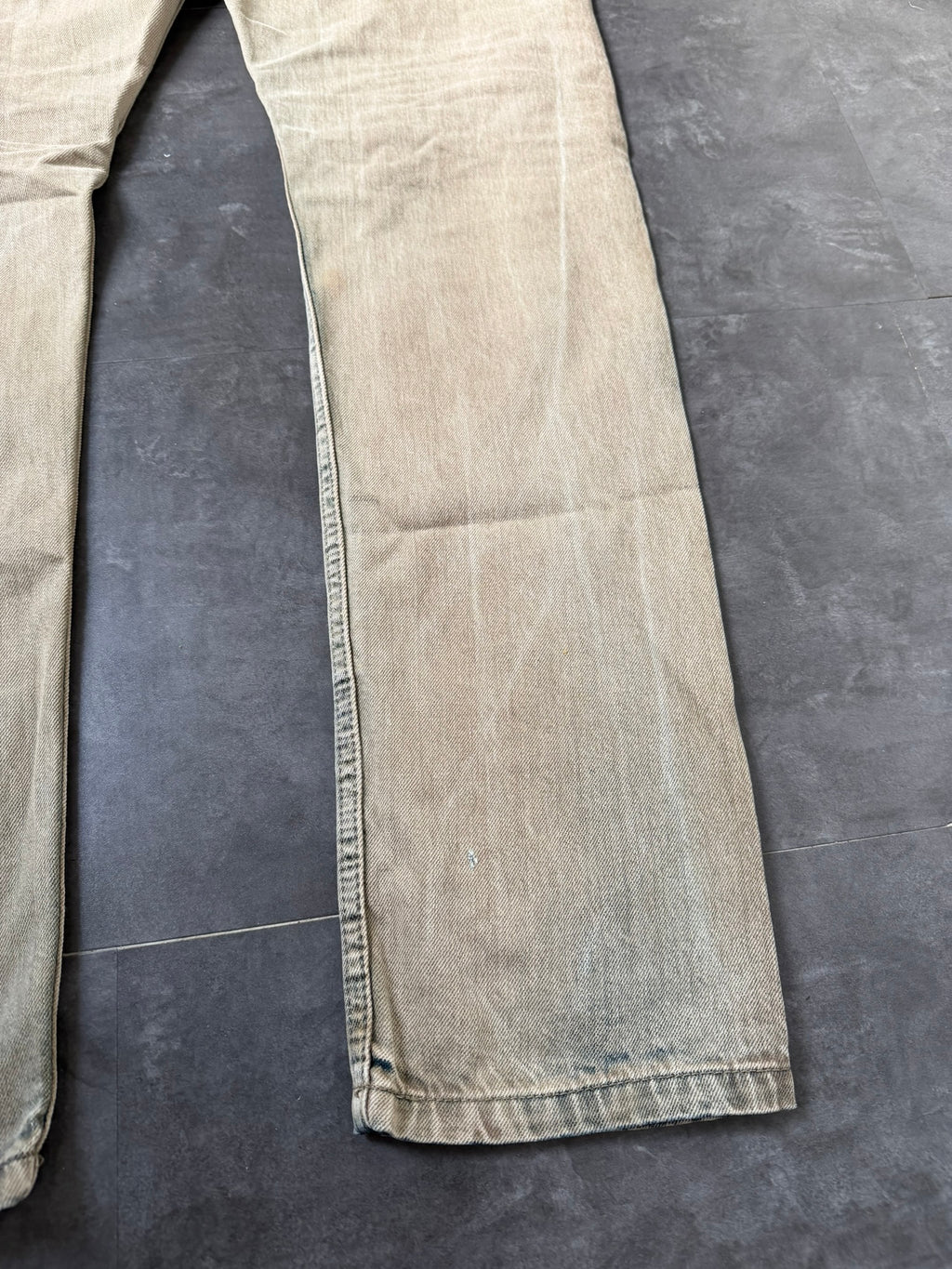 Rick Owens Parchment Dyed Detroit Cut Denim