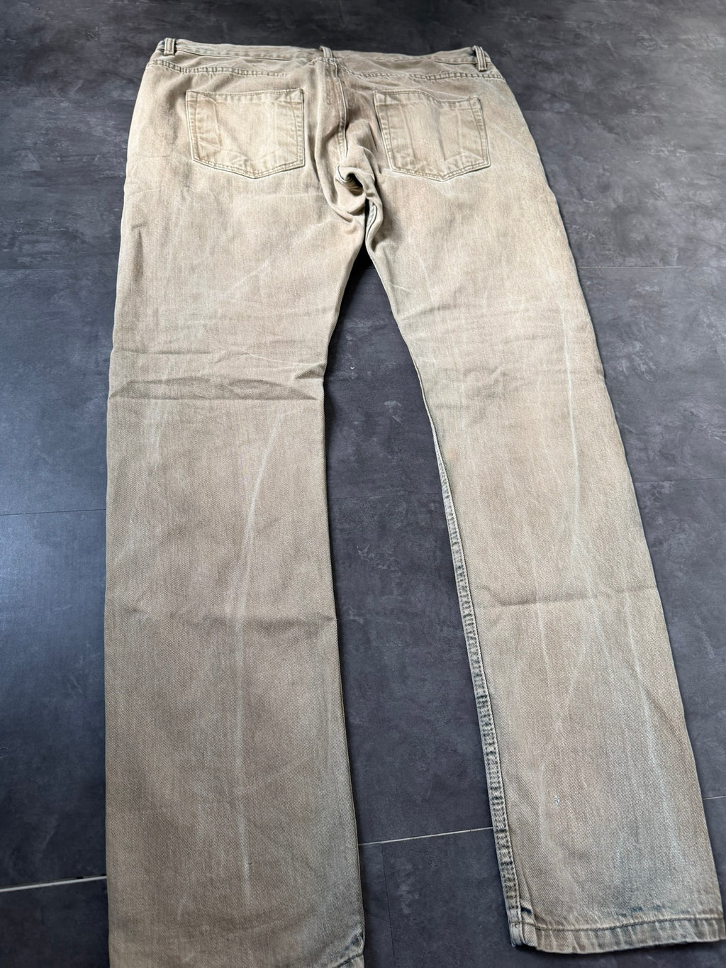Rick Owens Parchment Dyed Detroit Cut Denim