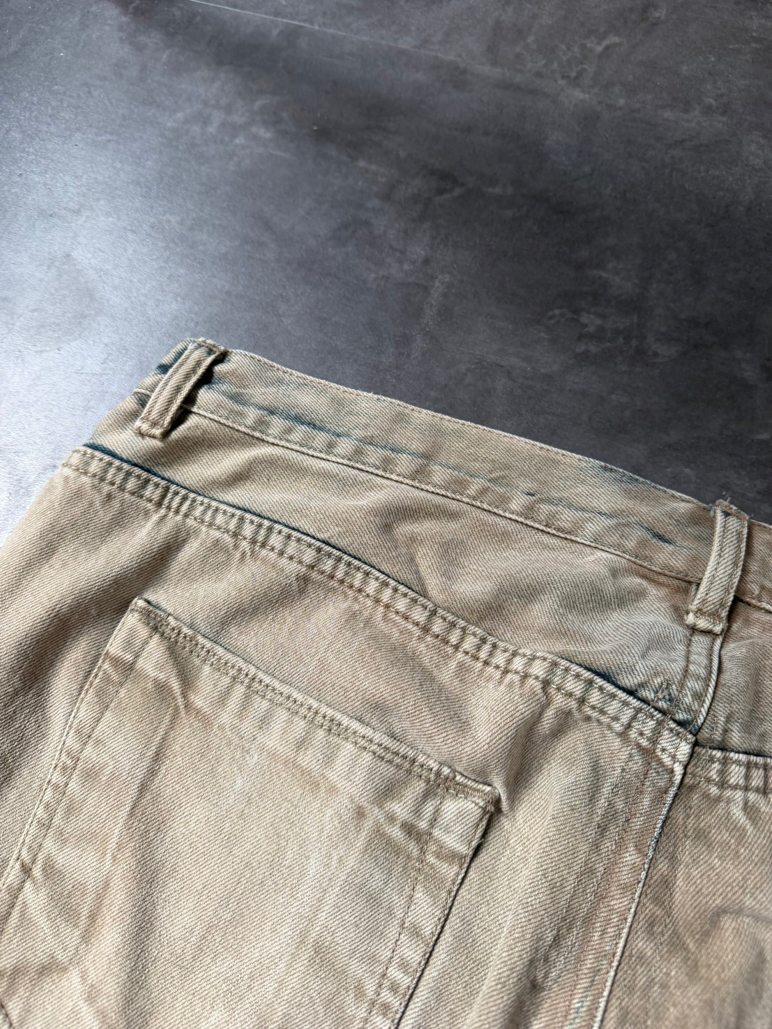 Rick Owens Parchment Dyed Detroit Cut Denim