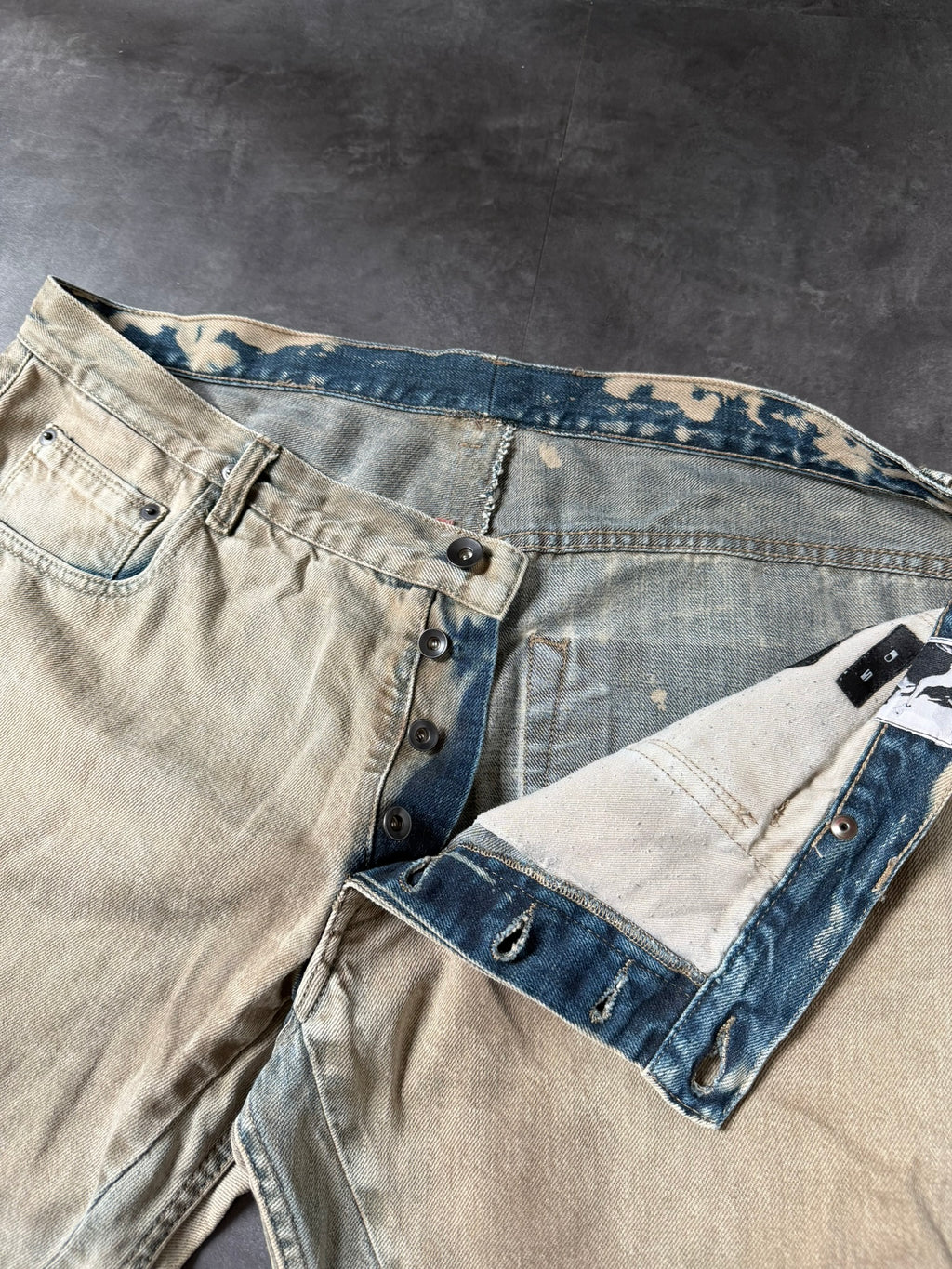 Rick Owens Parchment Dyed Detroit Cut Denim