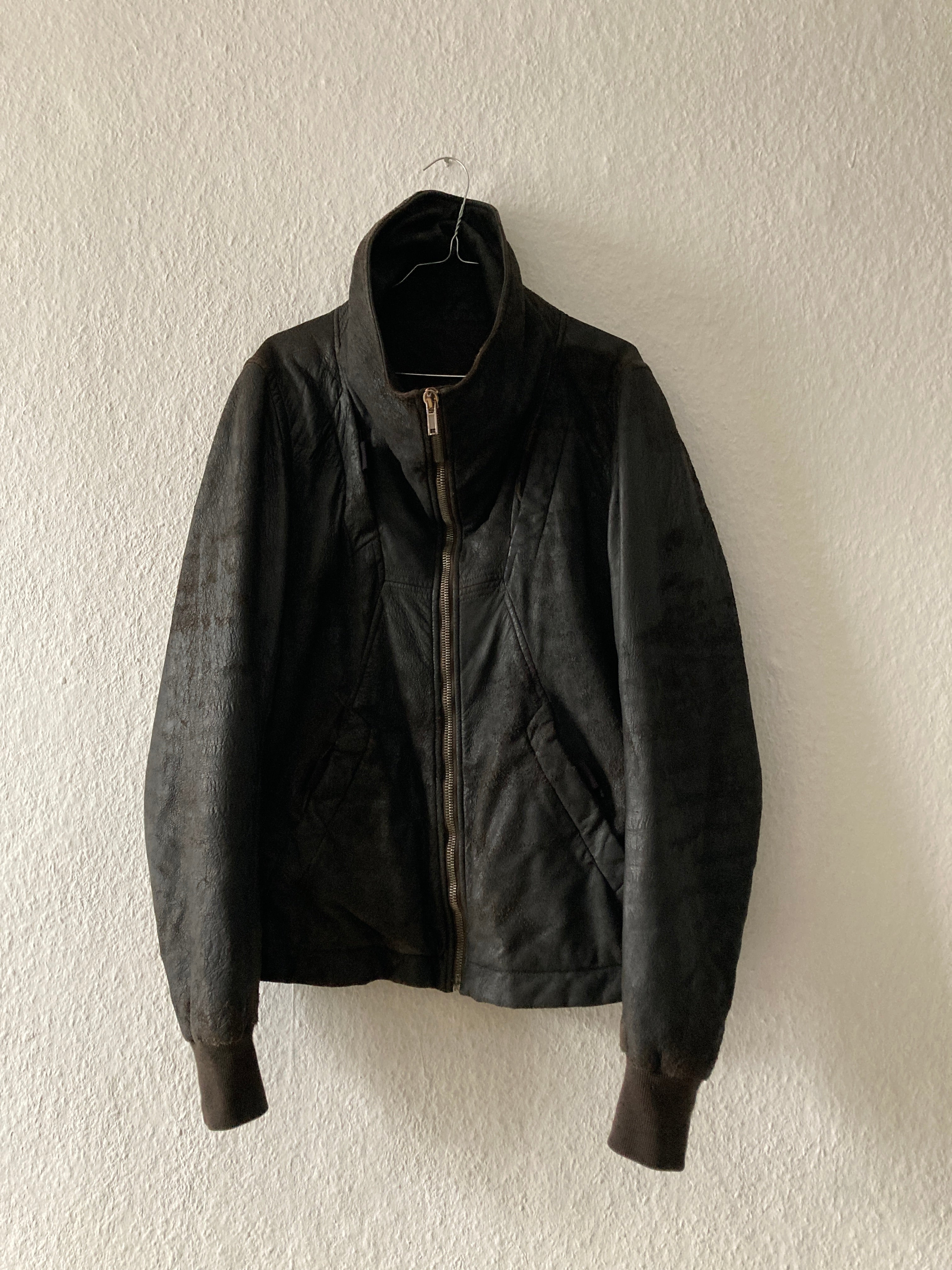 F/W 09 “CRUST” Bitter Blistered Lamb Leather Geo Jacket in Size L
