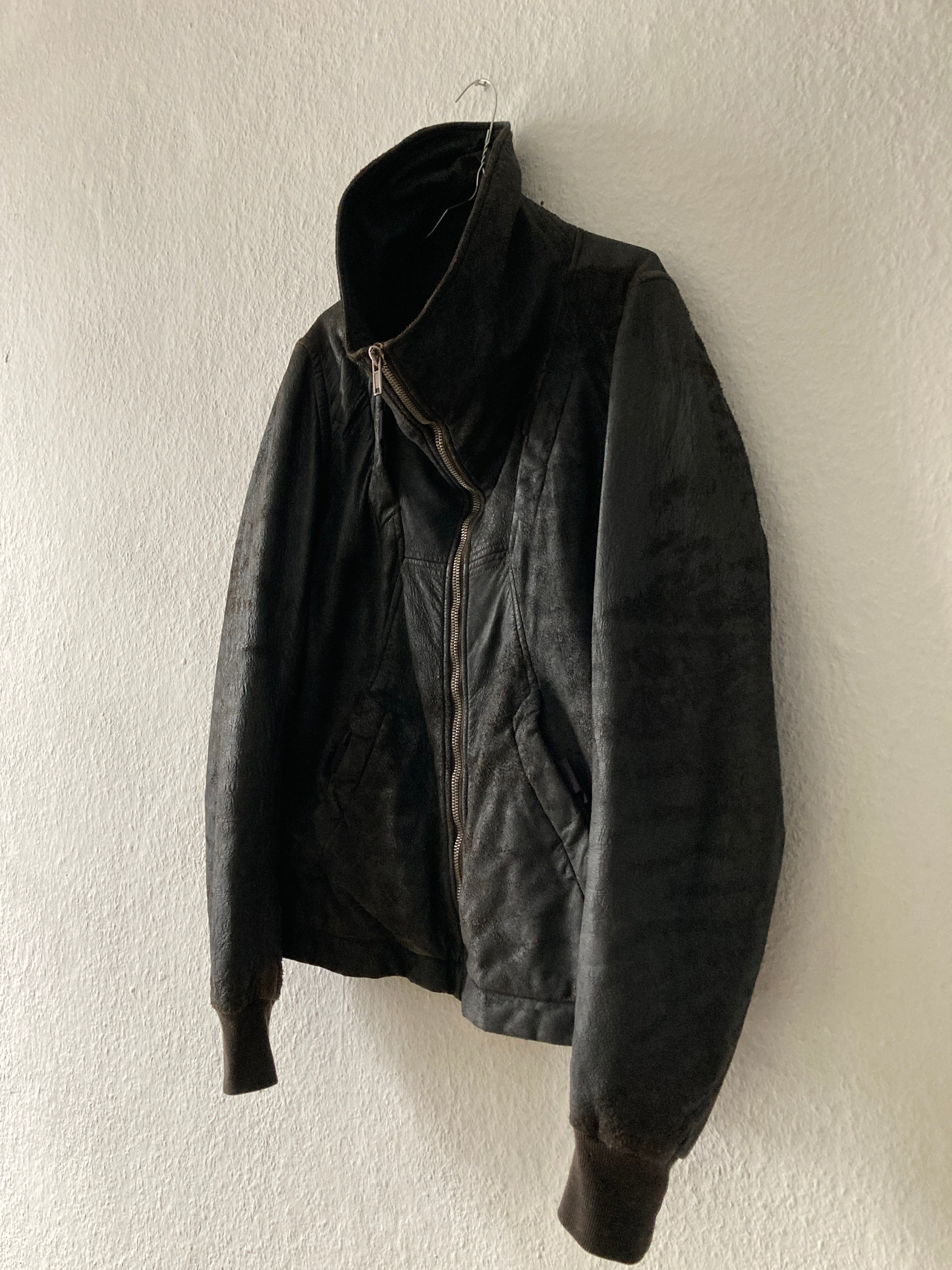 F/W 09 “CRUST” Bitter Blistered Lamb Leather Geo Jacket in Size L