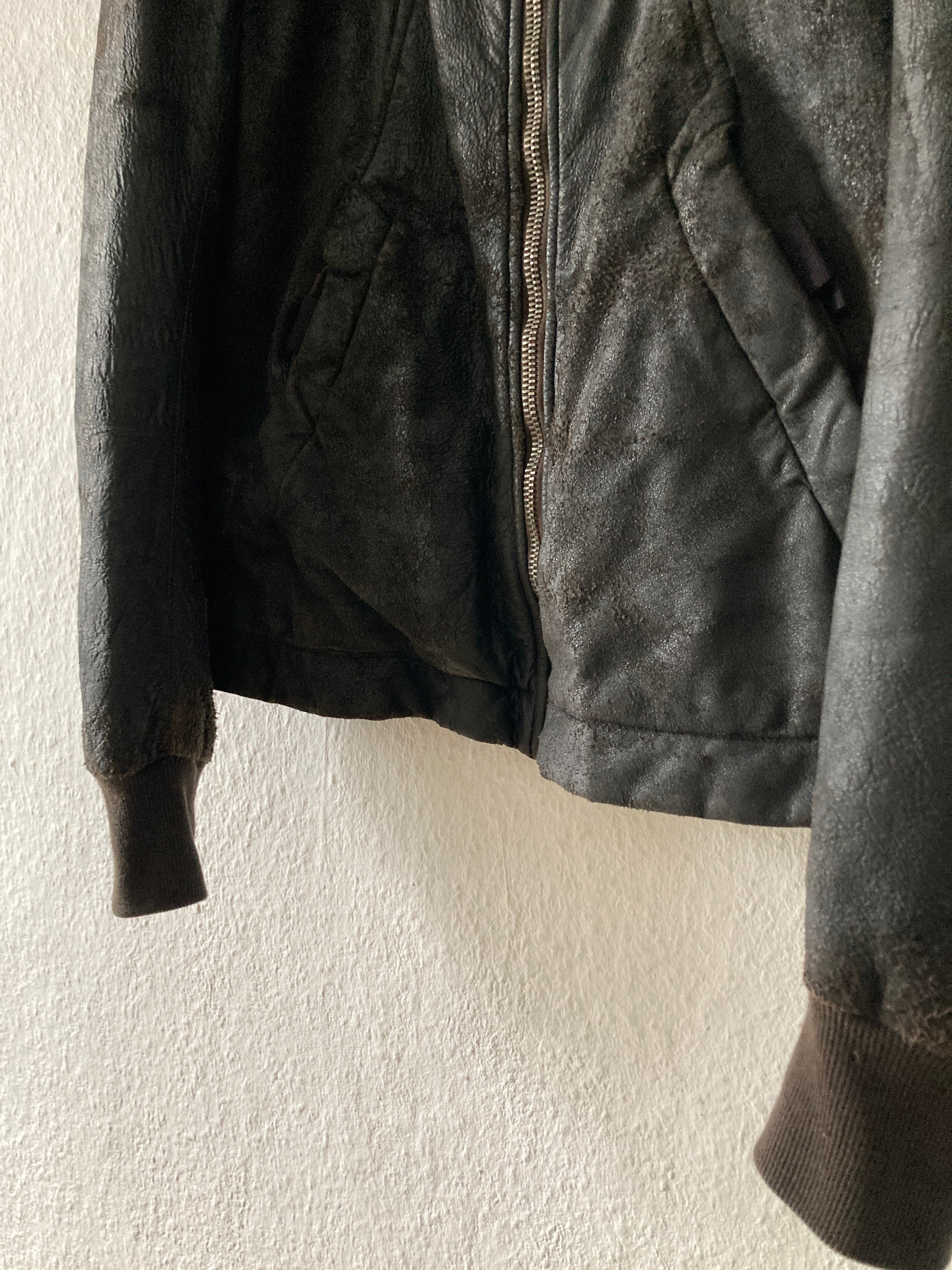 F/W 09 “CRUST” Bitter Blistered Lamb Leather Geo Jacket in Size L