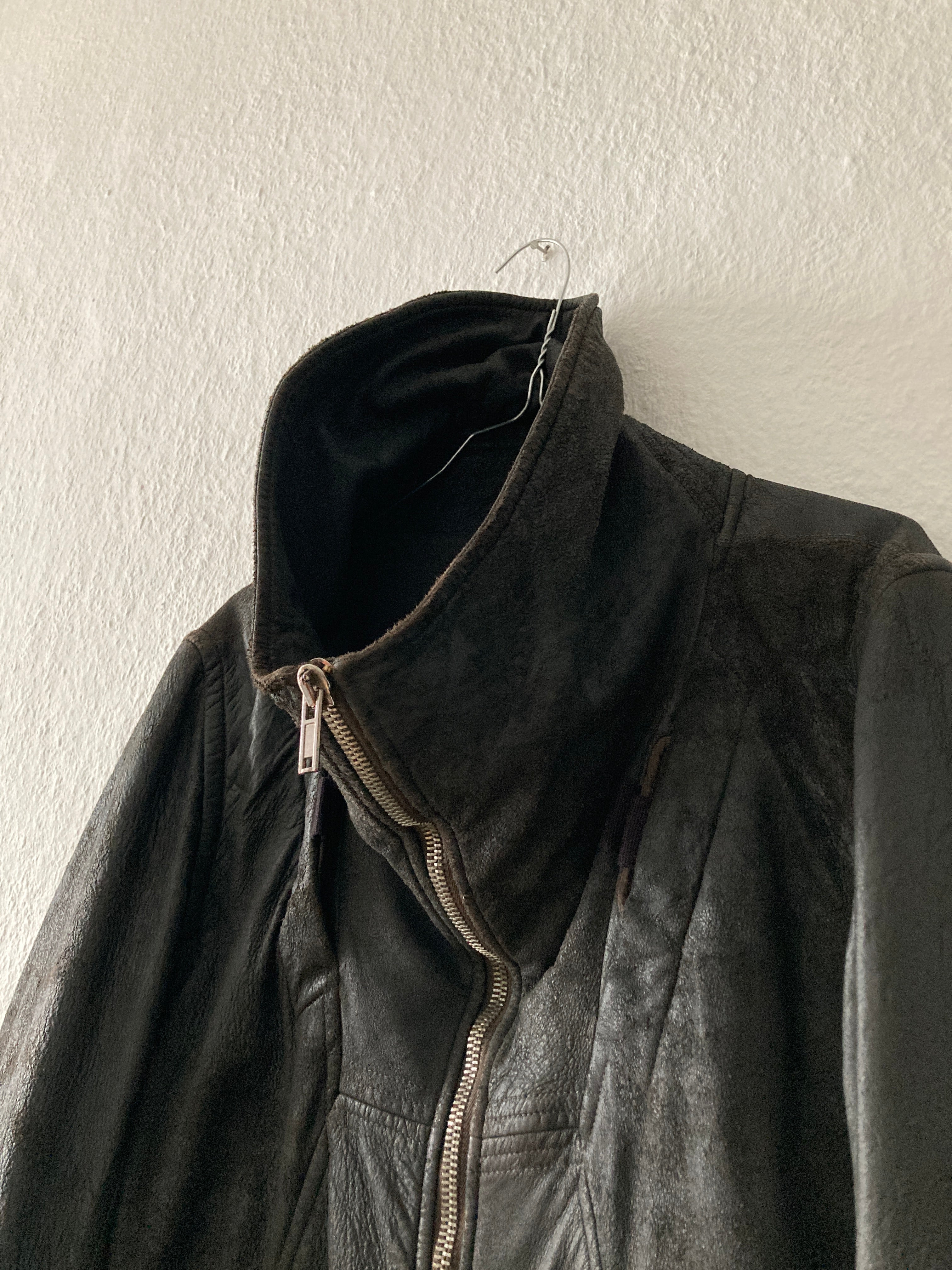 F/W 09 “CRUST” Bitter Blistered Lamb Leather Geo Jacket in Size L