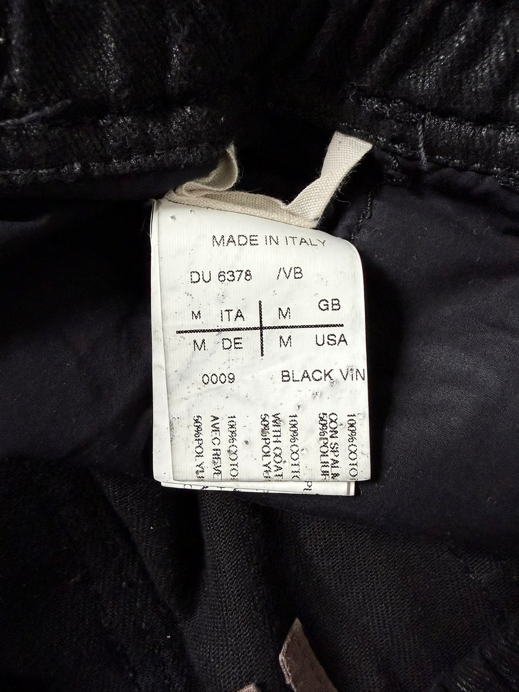 S/S 13 "ISLAND" Waxed "Black Vintage" Pod Shorts Rick Owens M