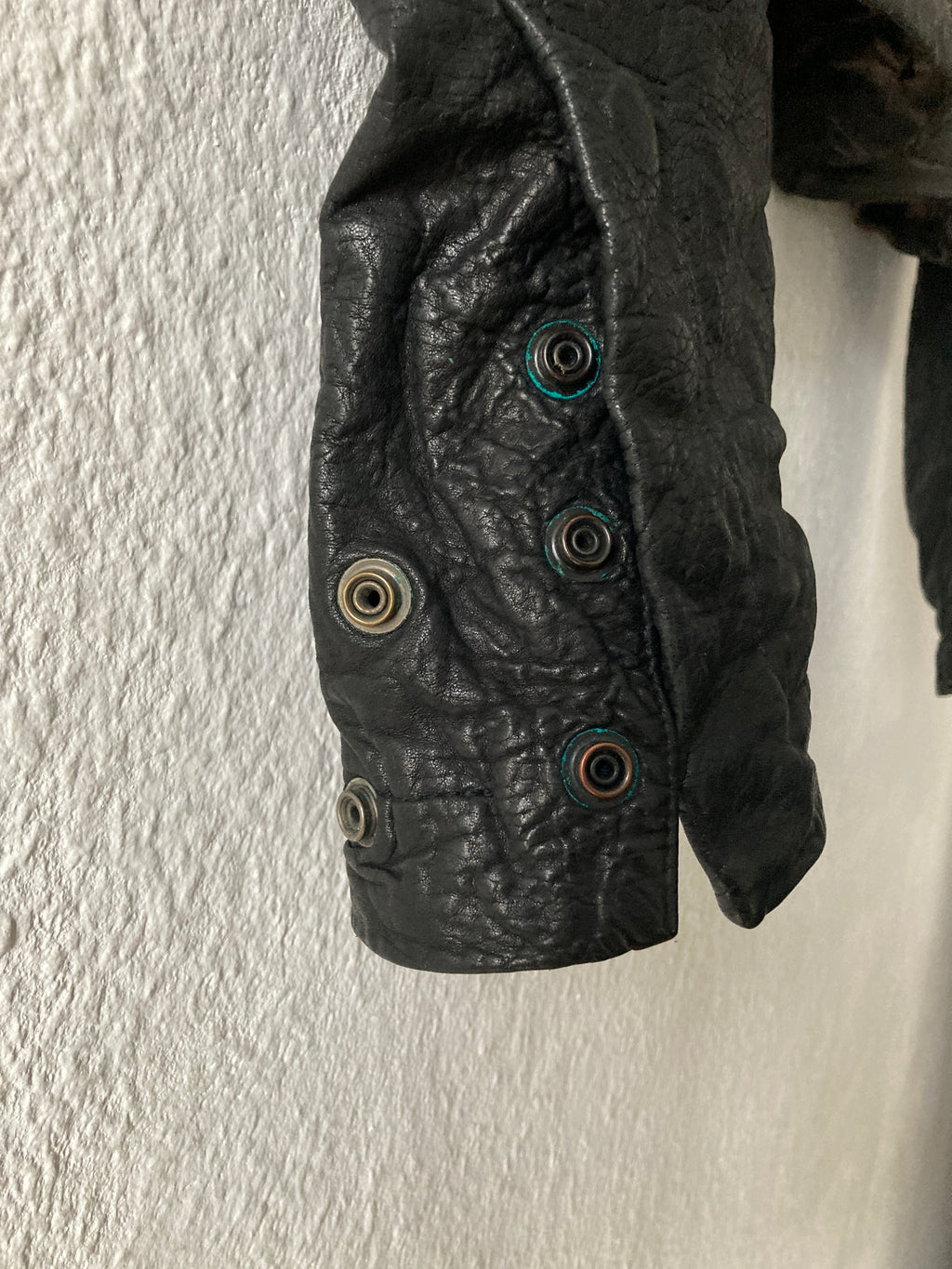 F/W 11 "LIMO" Mud Cloth Leather Sleeve Denim Jacket Rick Owens L