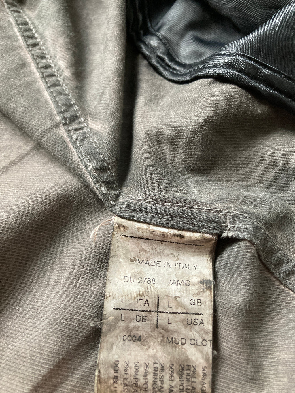 F/W 11 "LIMO" Mud Cloth Leather Sleeve Denim Jacket Rick Owens L