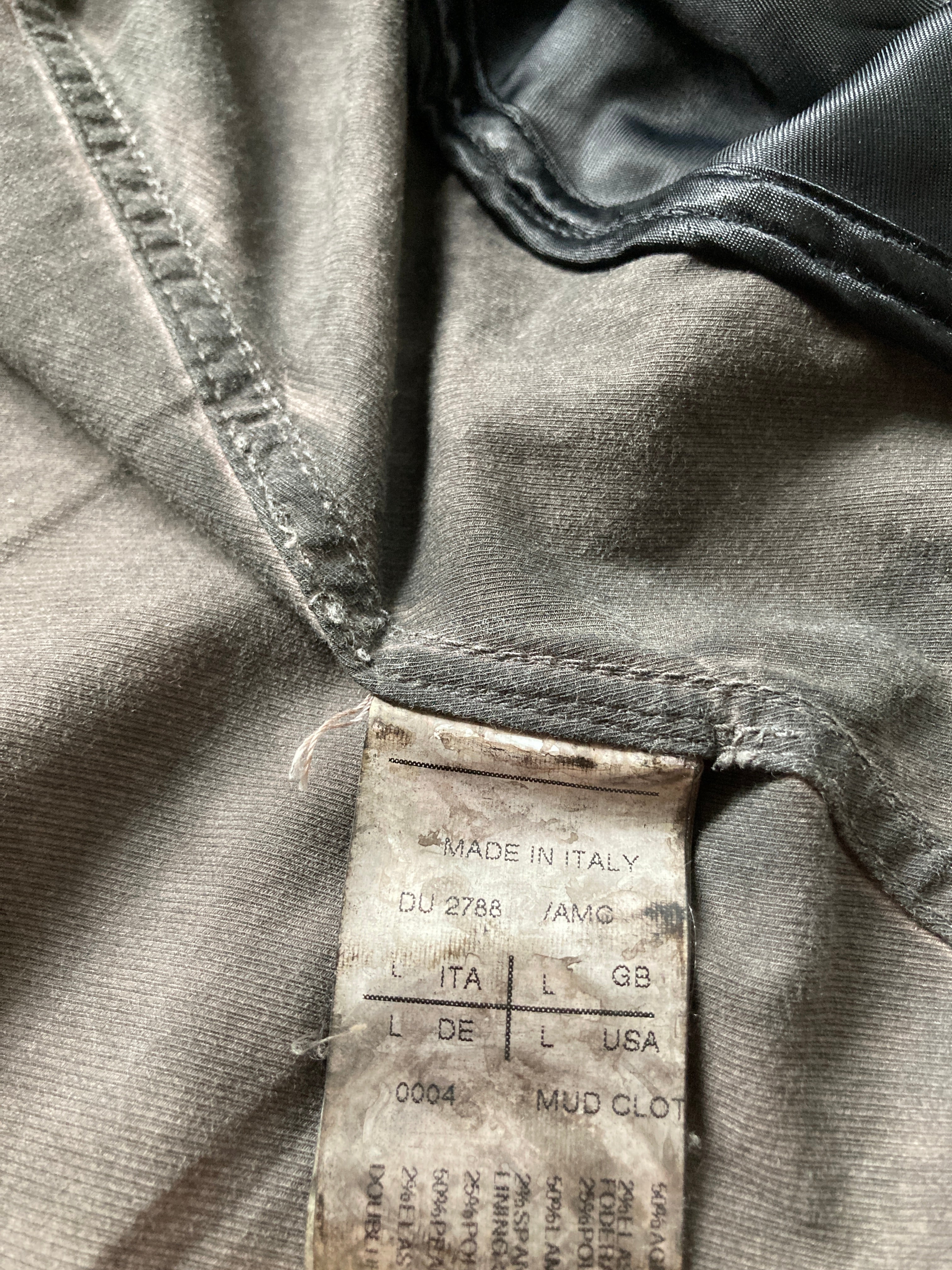 F/W 11 "LIMO" Mud Cloth Leather Sleeve Denim Jacket Rick Owens L