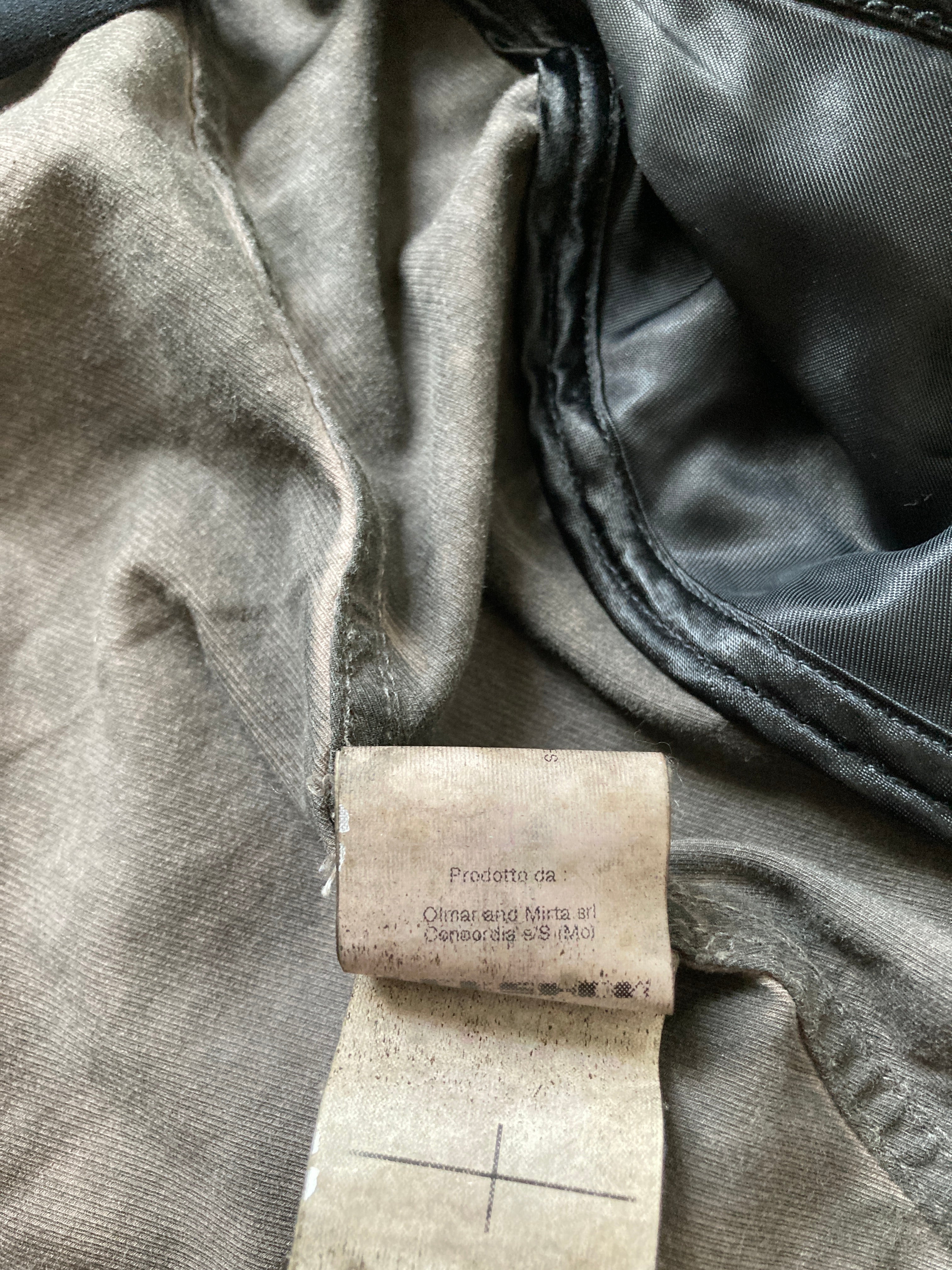 F/W 11 "LIMO" Mud Cloth Leather Sleeve Denim Jacket Rick Owens L