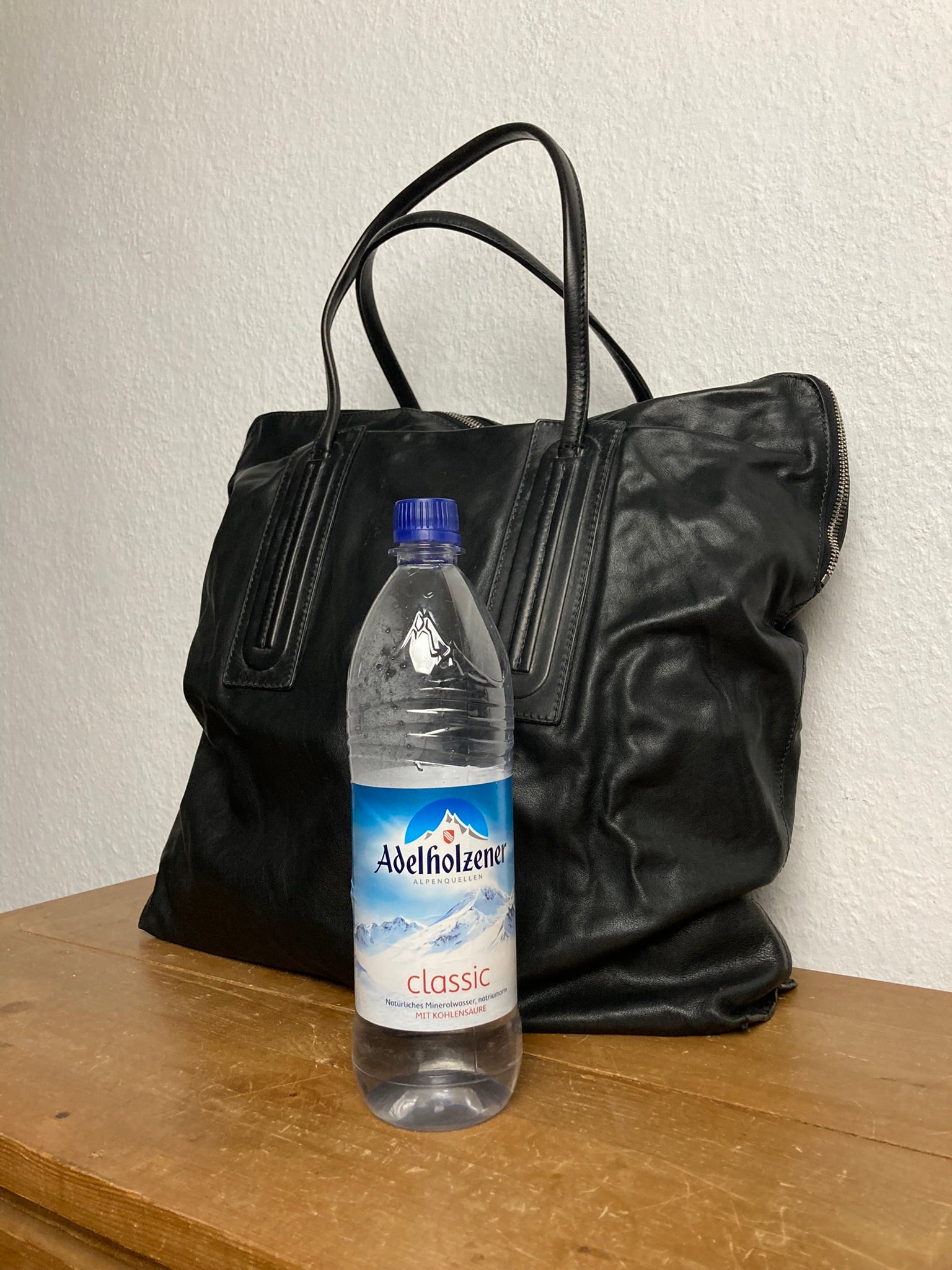 F/W 15 "SPHINX" Large Leather Carry-All in Black