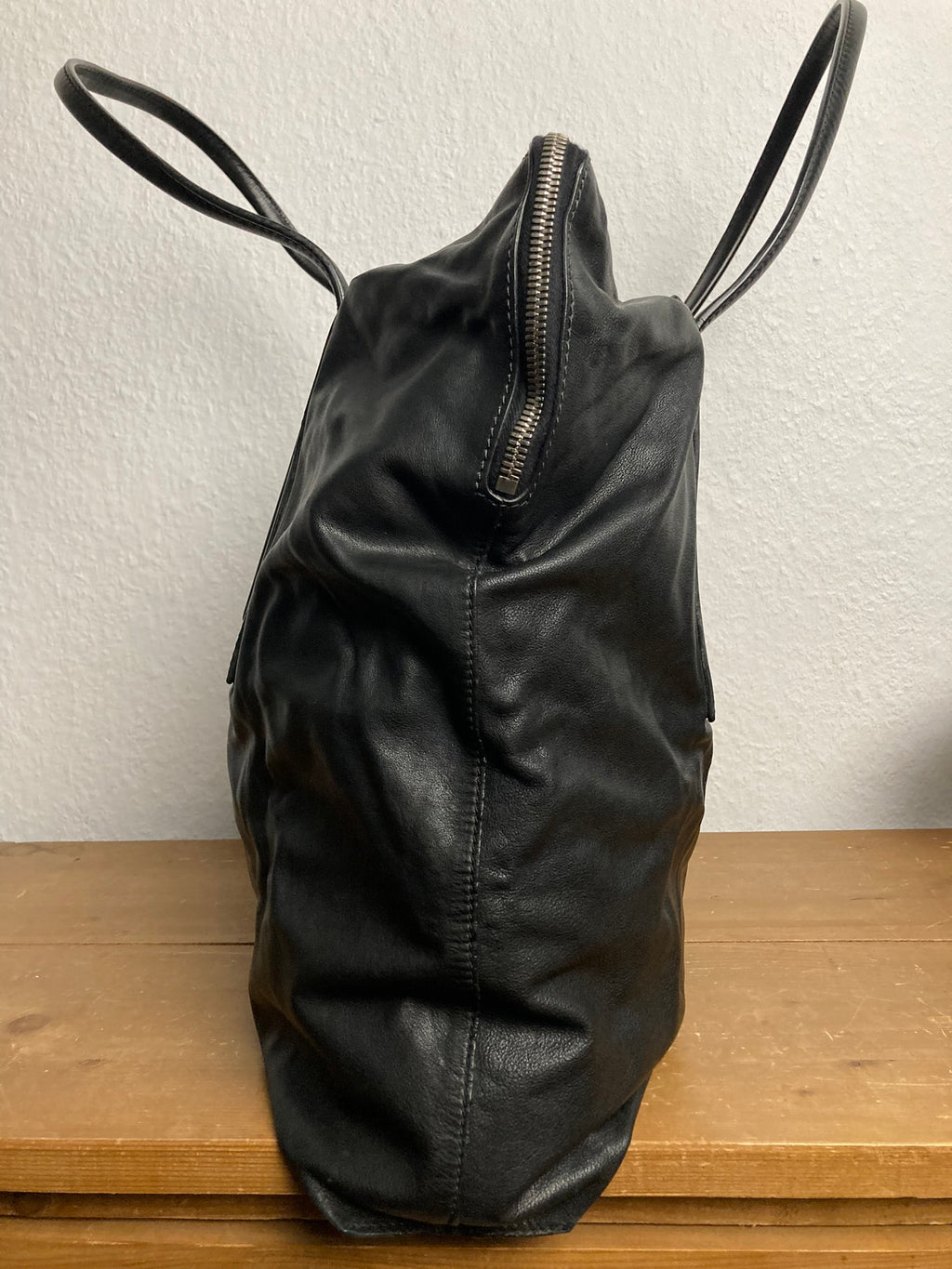 F/W 15 "SPHINX" Large Leather Carry-All in Black