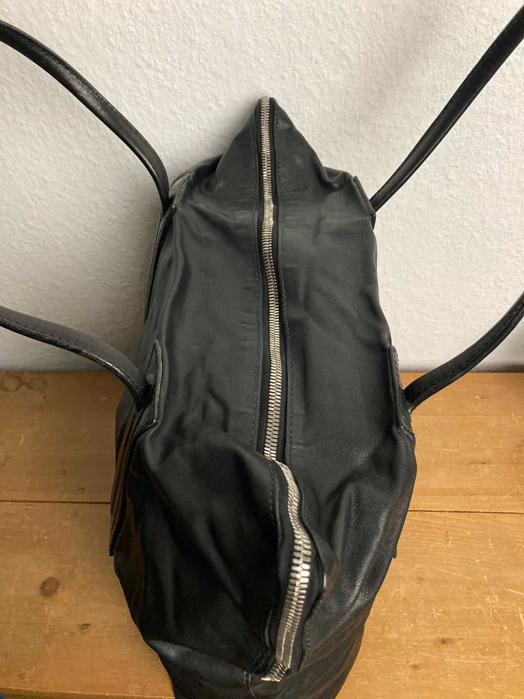 F/W 15 "SPHINX" Large Leather Carry-All in Black