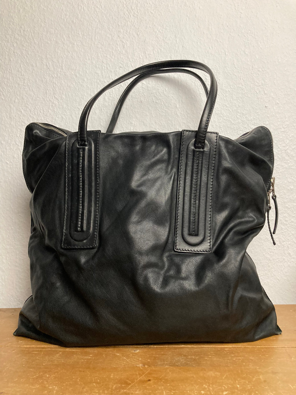 F/W 15 "SPHINX" Large Leather Carry-All in Black
