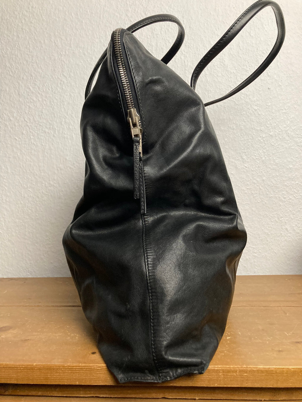 F/W 15 "SPHINX" Large Leather Carry-All in Black