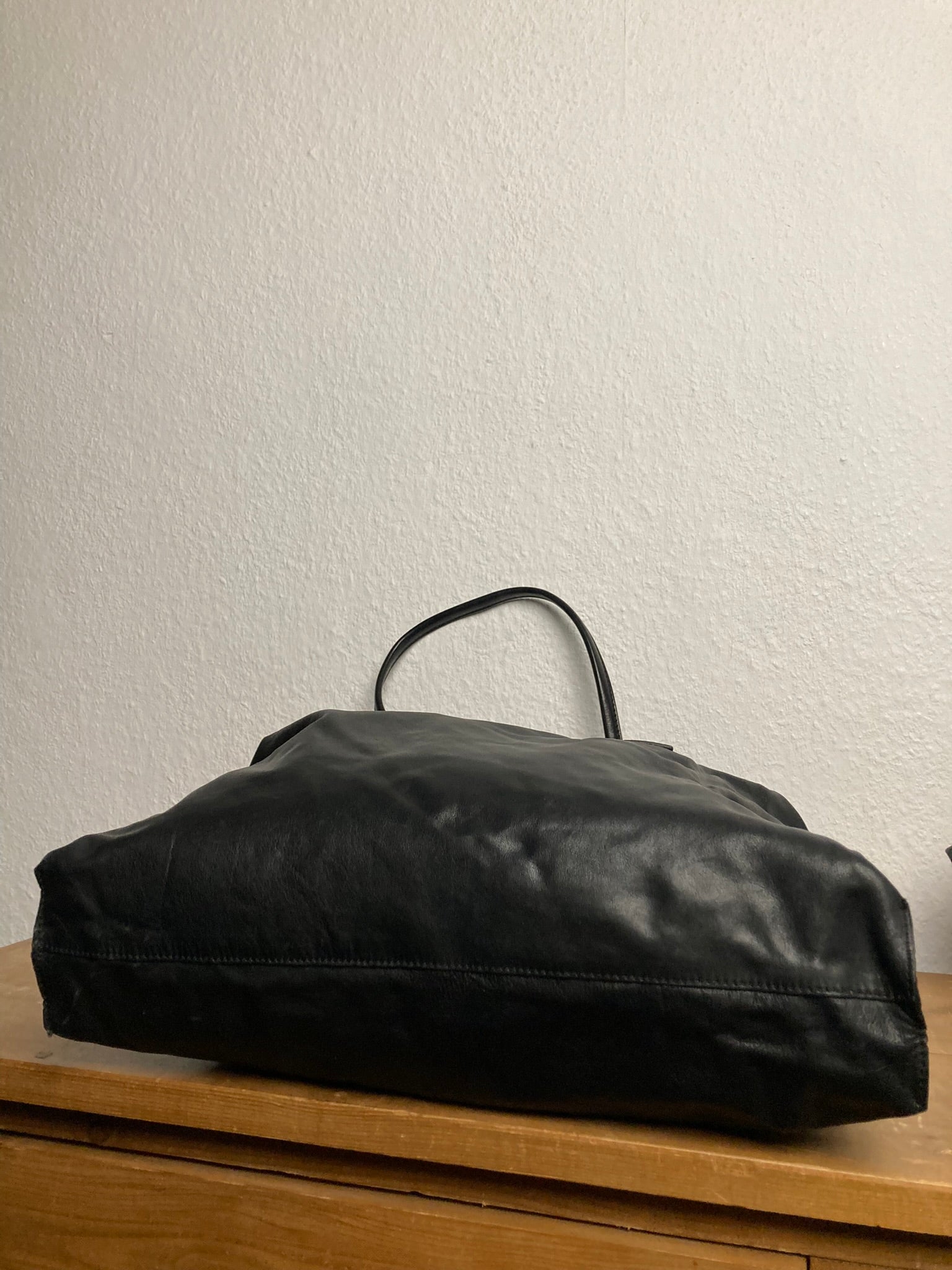 F/W 15 "SPHINX" Large Leather Carry-All in Black