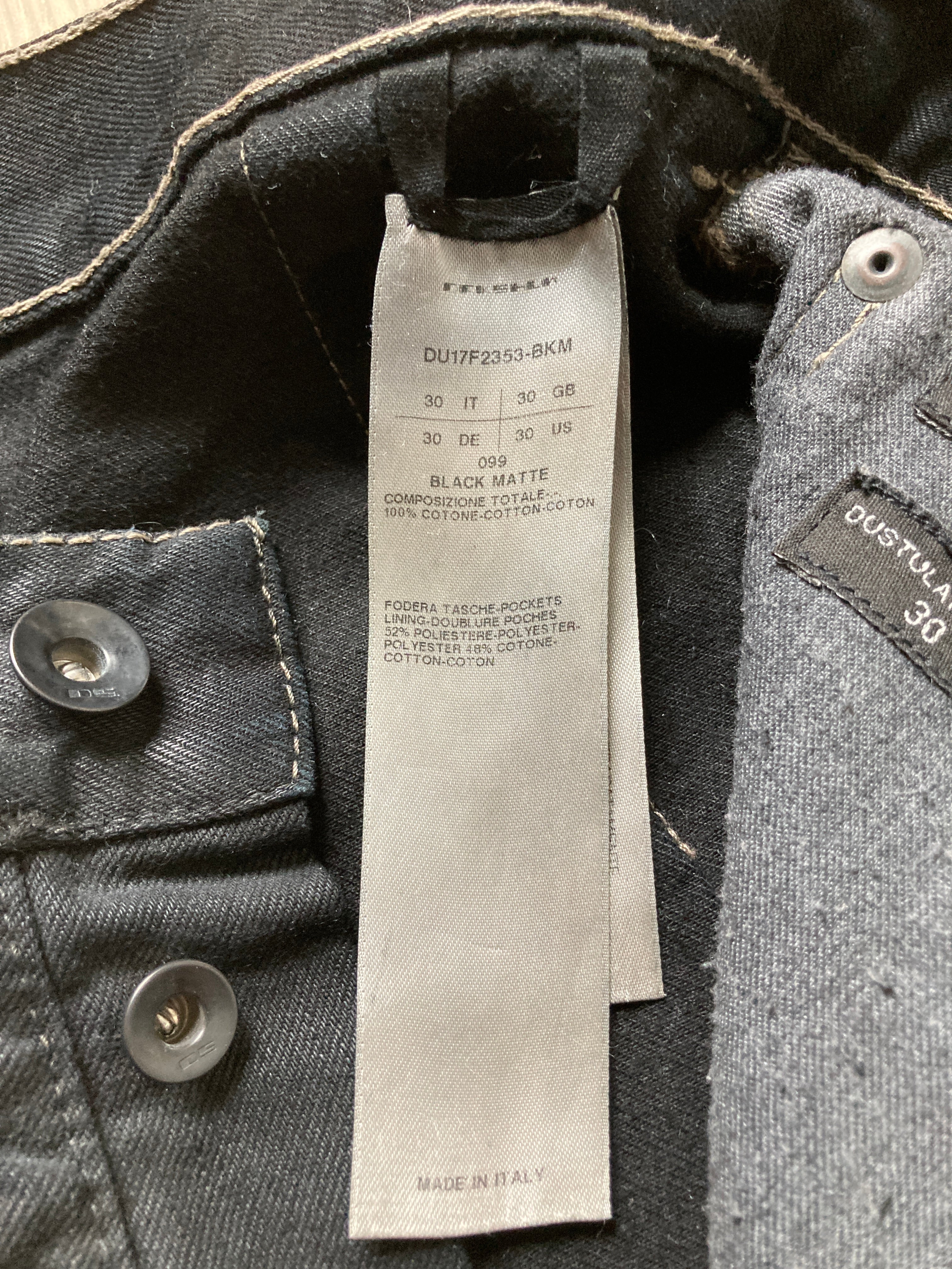 F/W 17 "GLITTER" Black Heavy Waxed Matte Dustulator Cut Denim US30