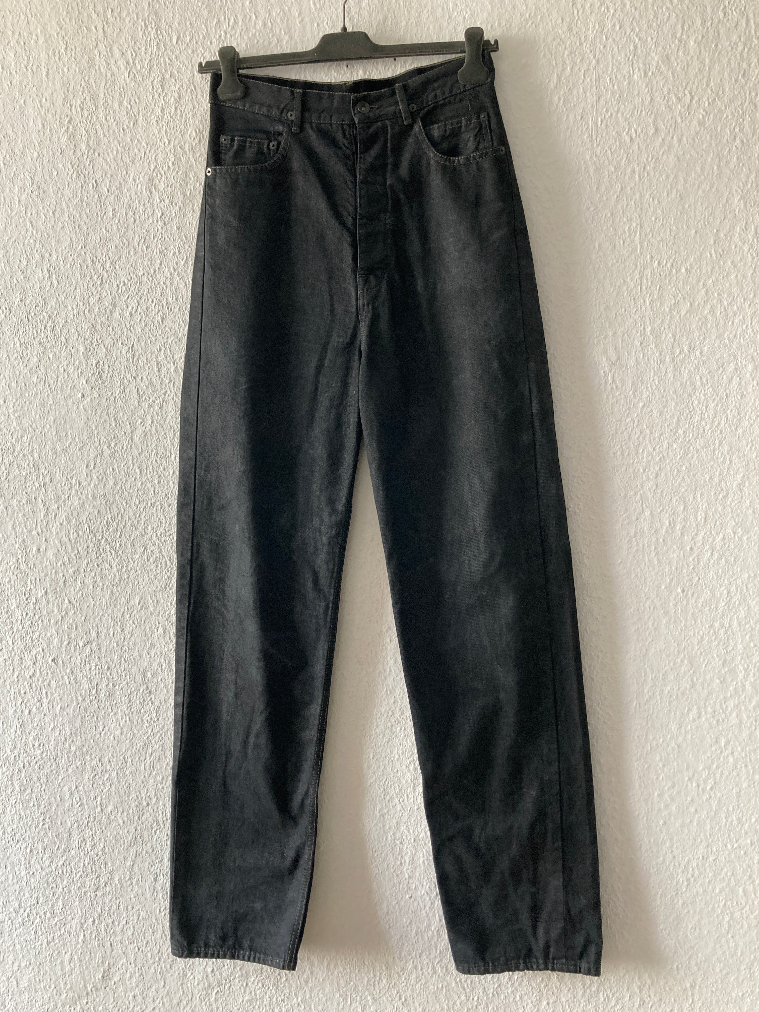 F/W 17 "GLITTER" Black Heavy Waxed Matte Dustulator Cut Denim US30