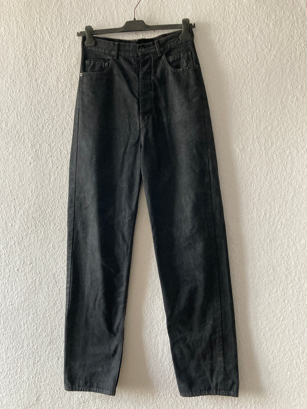 F/W 17 "GLITTER" Black Heavy Waxed Matte Dustulator Cut Denim US30