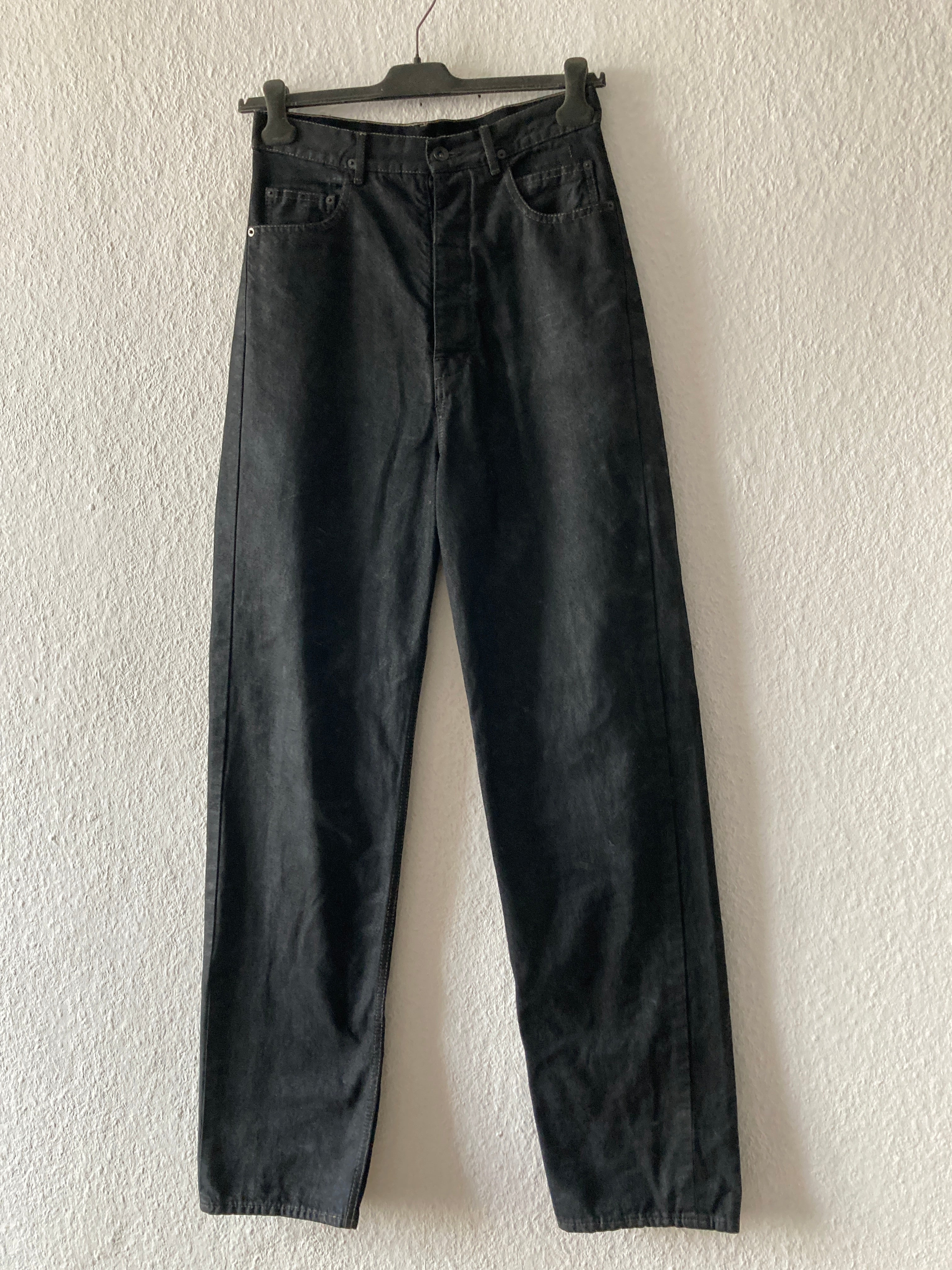 F/W 17 "GLITTER" Black Heavy Waxed Matte Dustulator Cut Denim US30