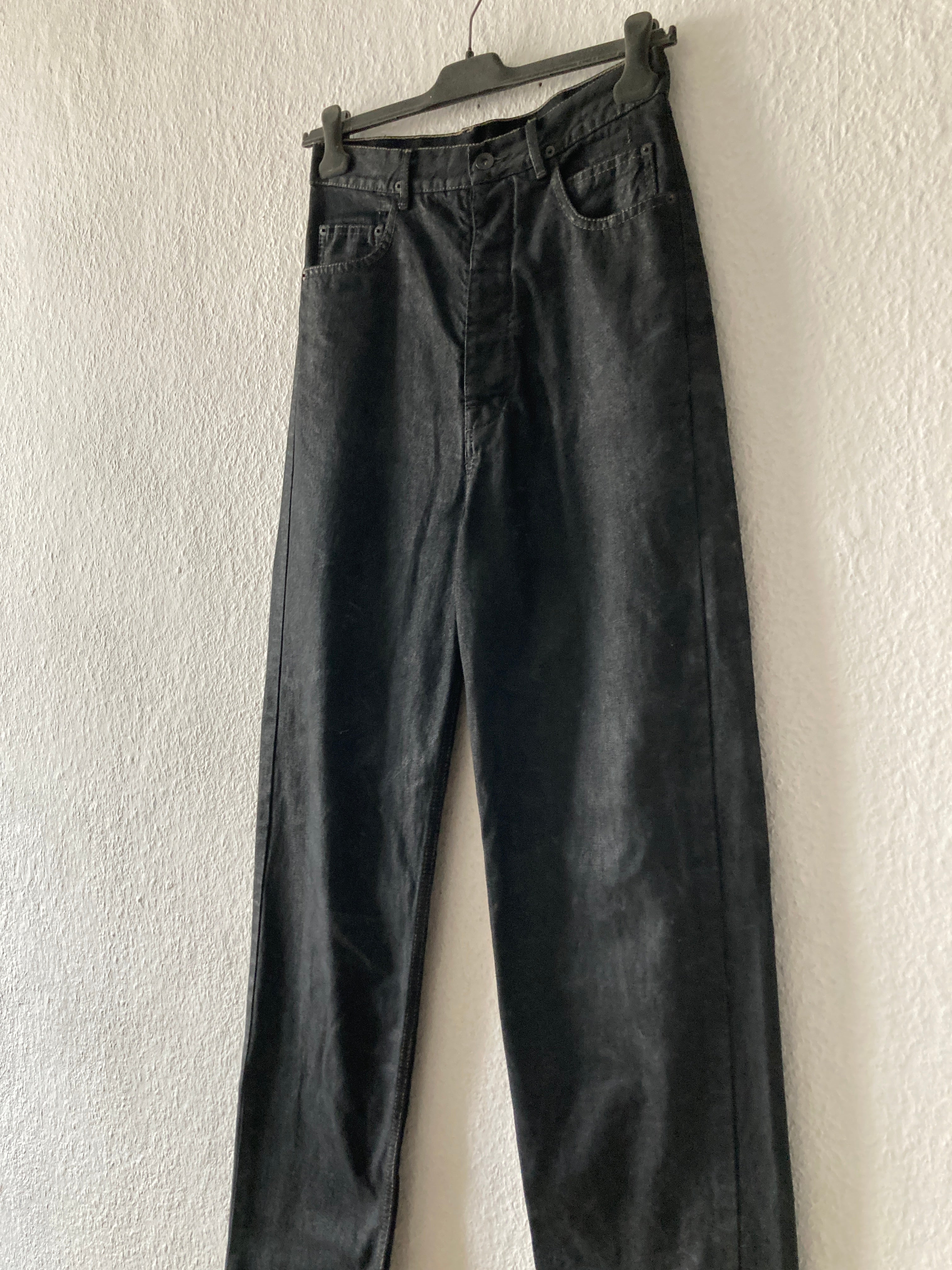 F/W 17 "GLITTER" Black Heavy Waxed Matte Dustulator Cut Denim US30