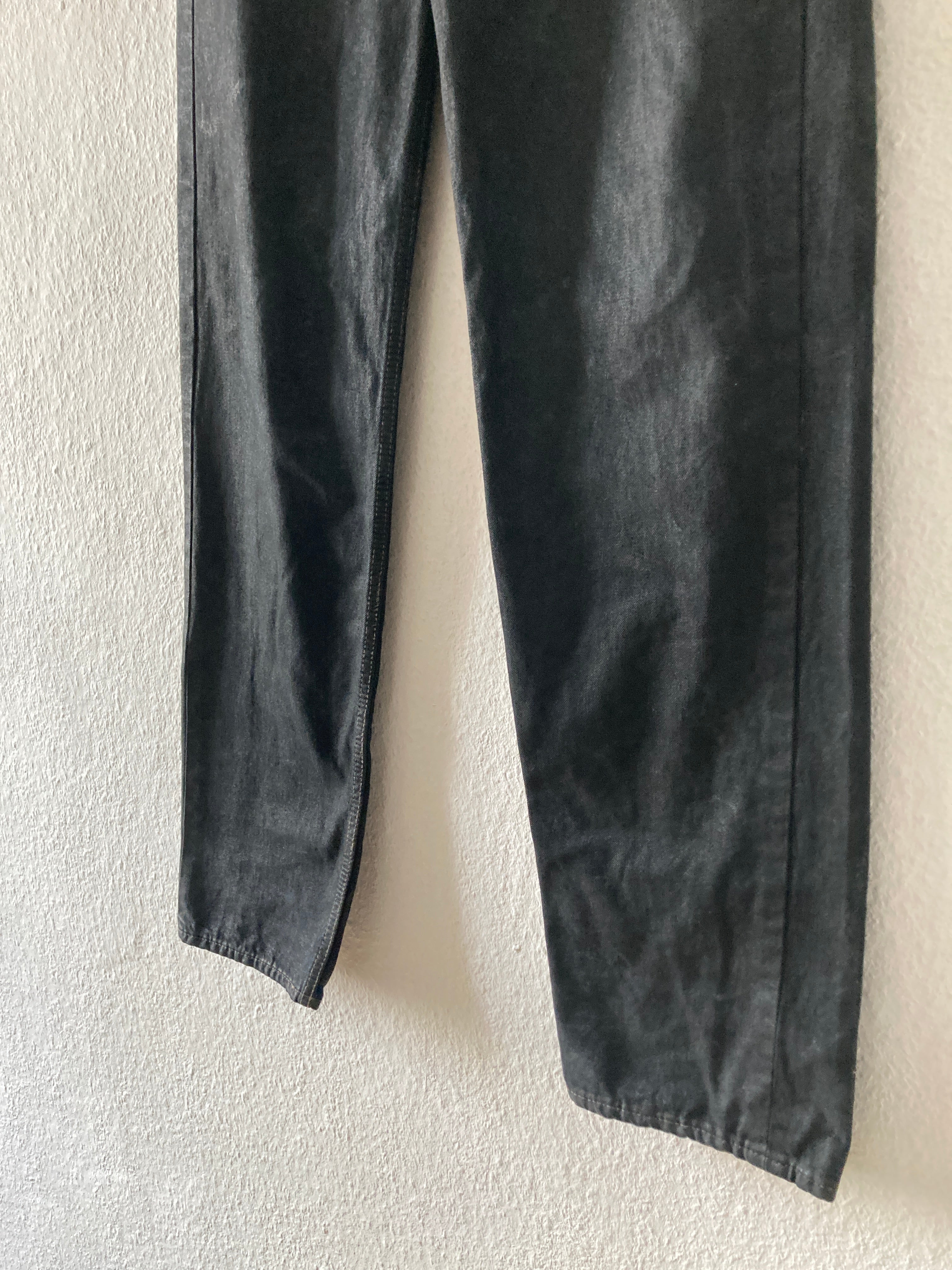 F/W 17 "GLITTER" Black Heavy Waxed Matte Dustulator Cut Denim US30
