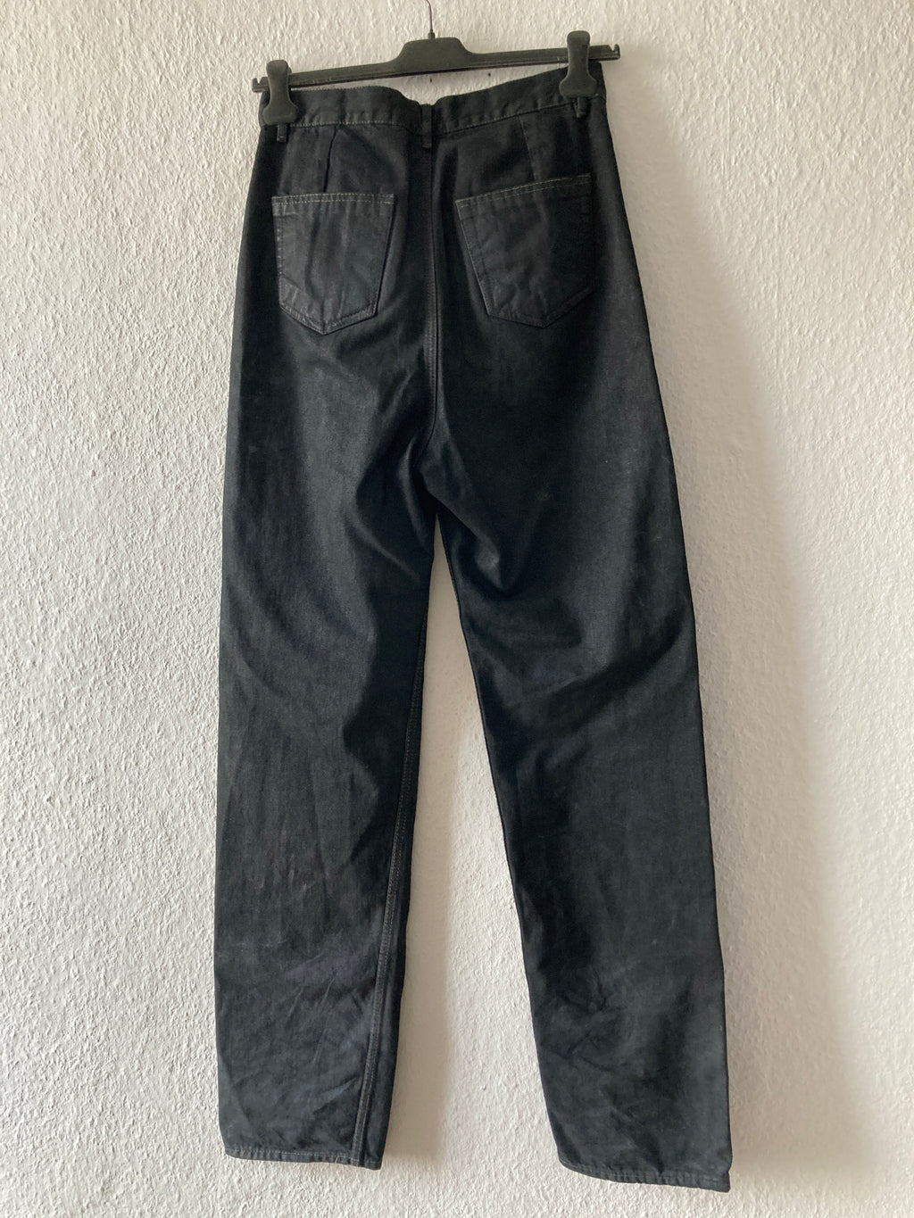 F/W 17 "GLITTER" Black Heavy Waxed Matte Dustulator Cut Denim US30