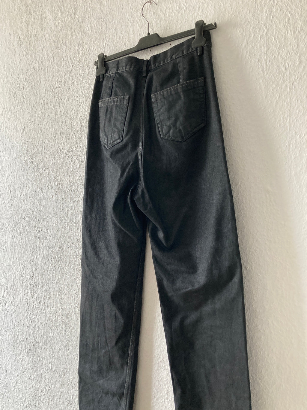 F/W 17 "GLITTER" Black Heavy Waxed Matte Dustulator Cut Denim US30