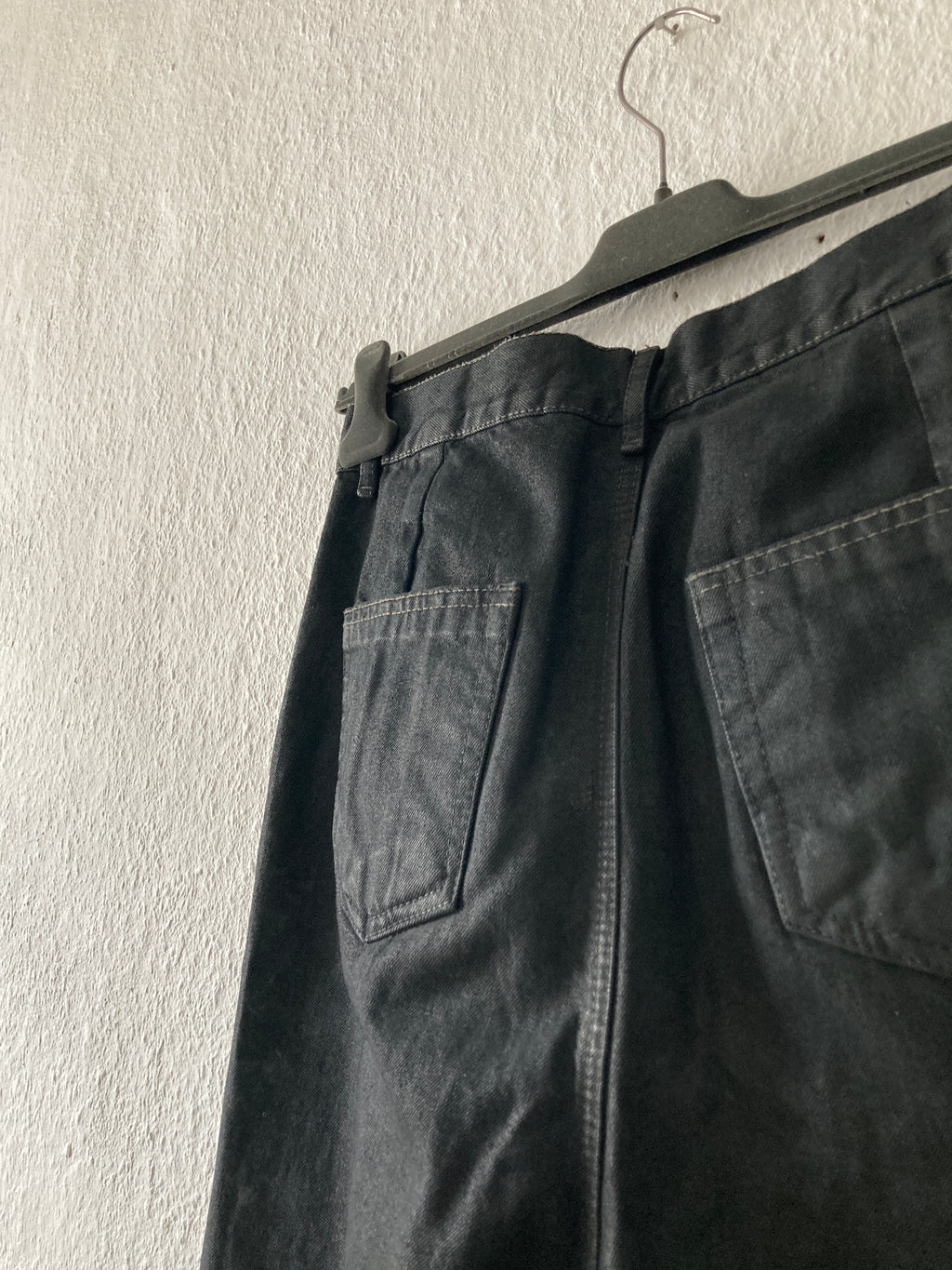 F/W 17 "GLITTER" Black Heavy Waxed Matte Dustulator Cut Denim US30