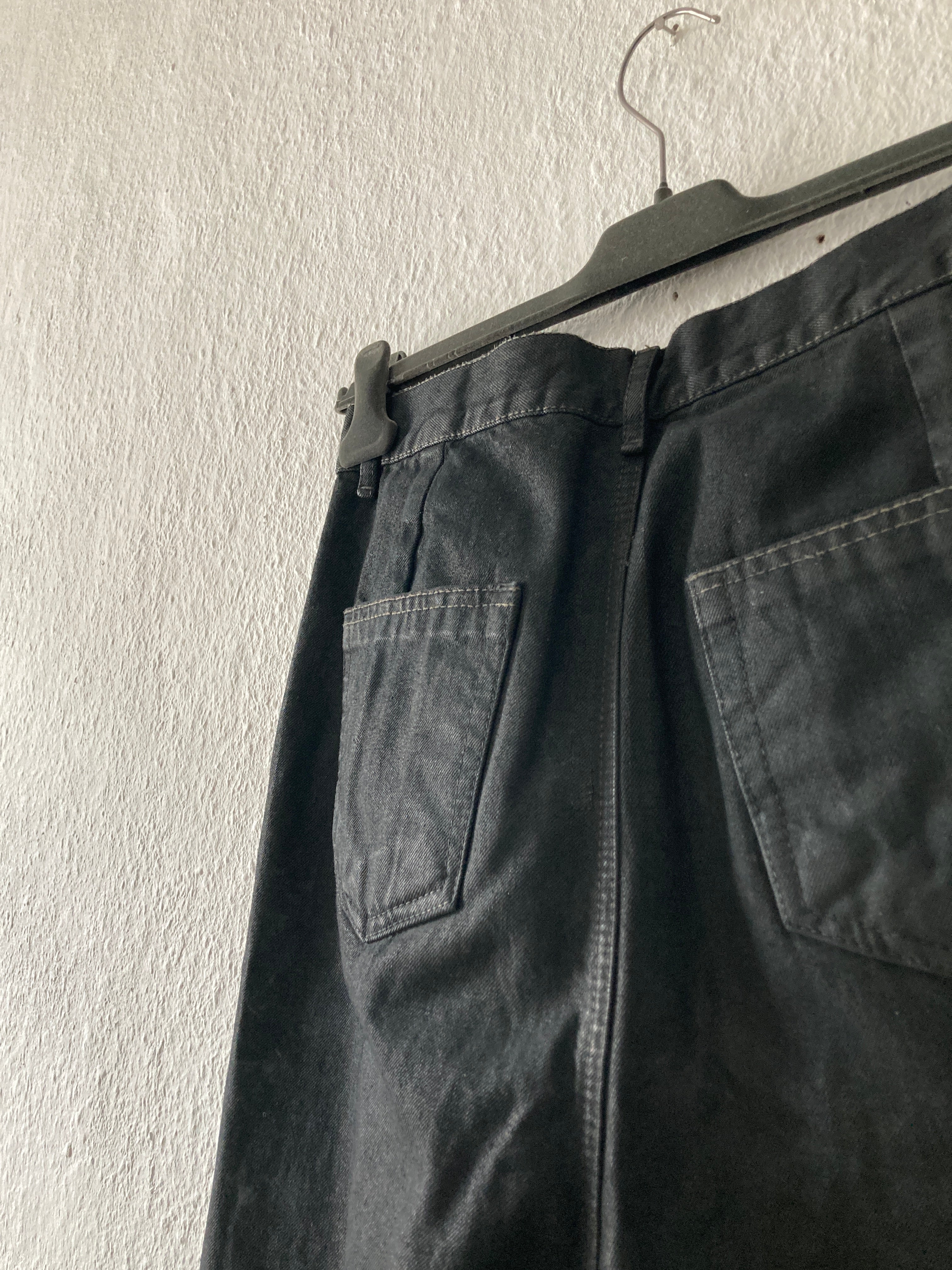 F/W 17 "GLITTER" Black Heavy Waxed Matte Dustulator Cut Denim US30