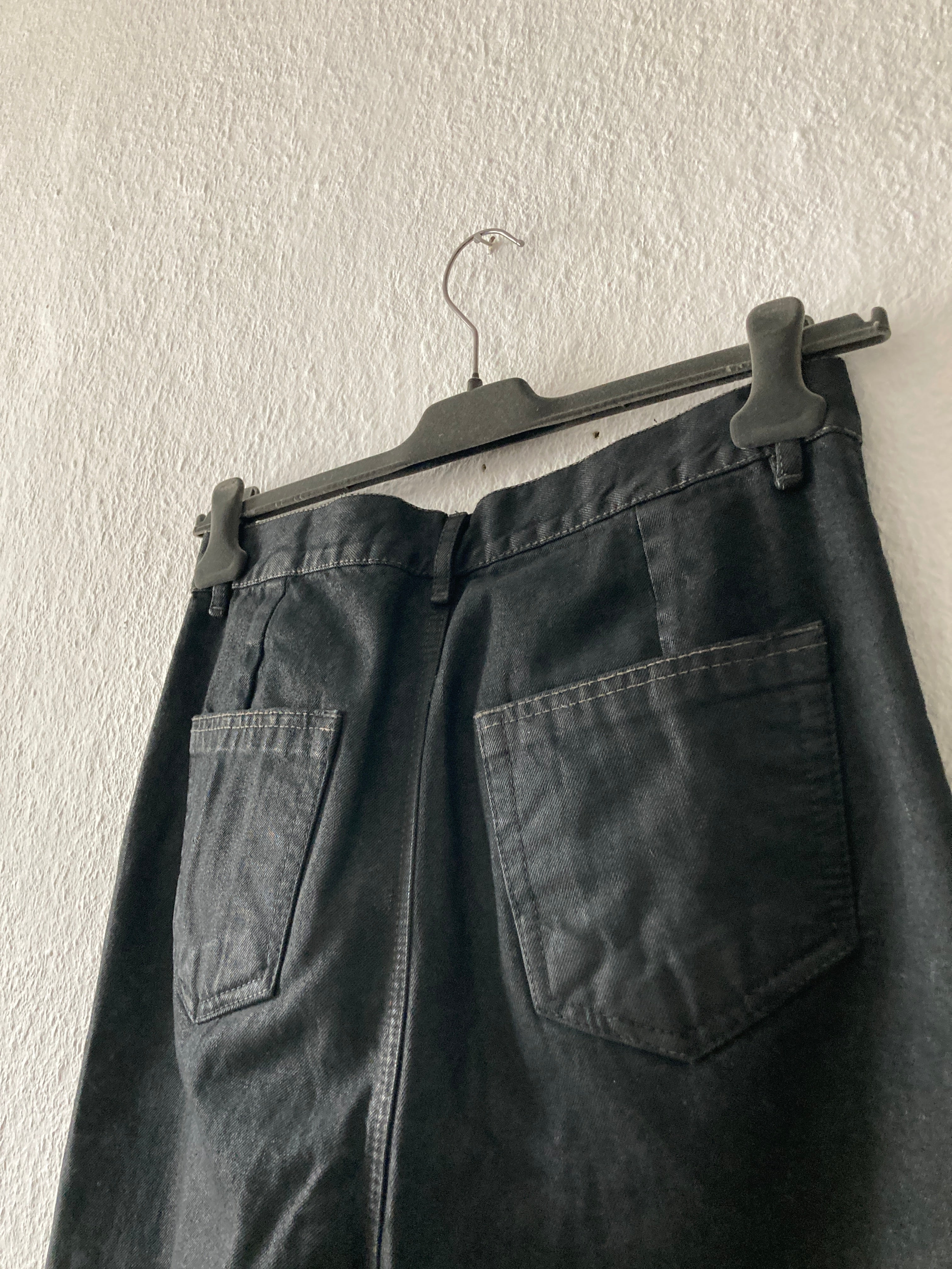 F/W 17 "GLITTER" Black Heavy Waxed Matte Dustulator Cut Denim US30