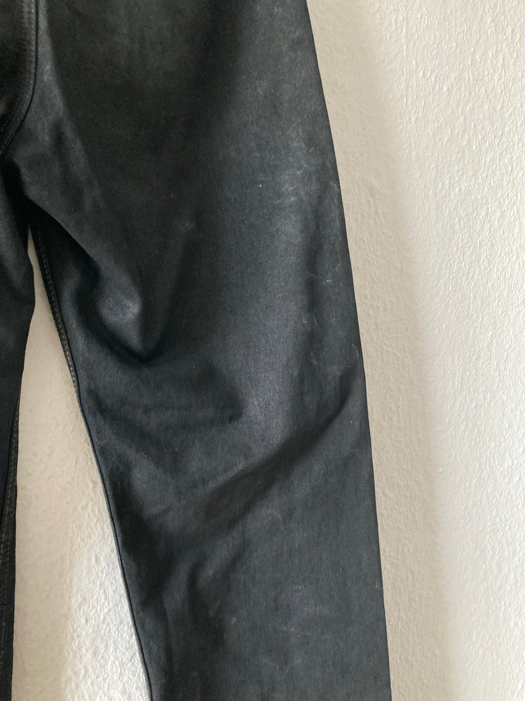 F/W 17 "GLITTER" Black Heavy Waxed Matte Dustulator Cut Denim US30