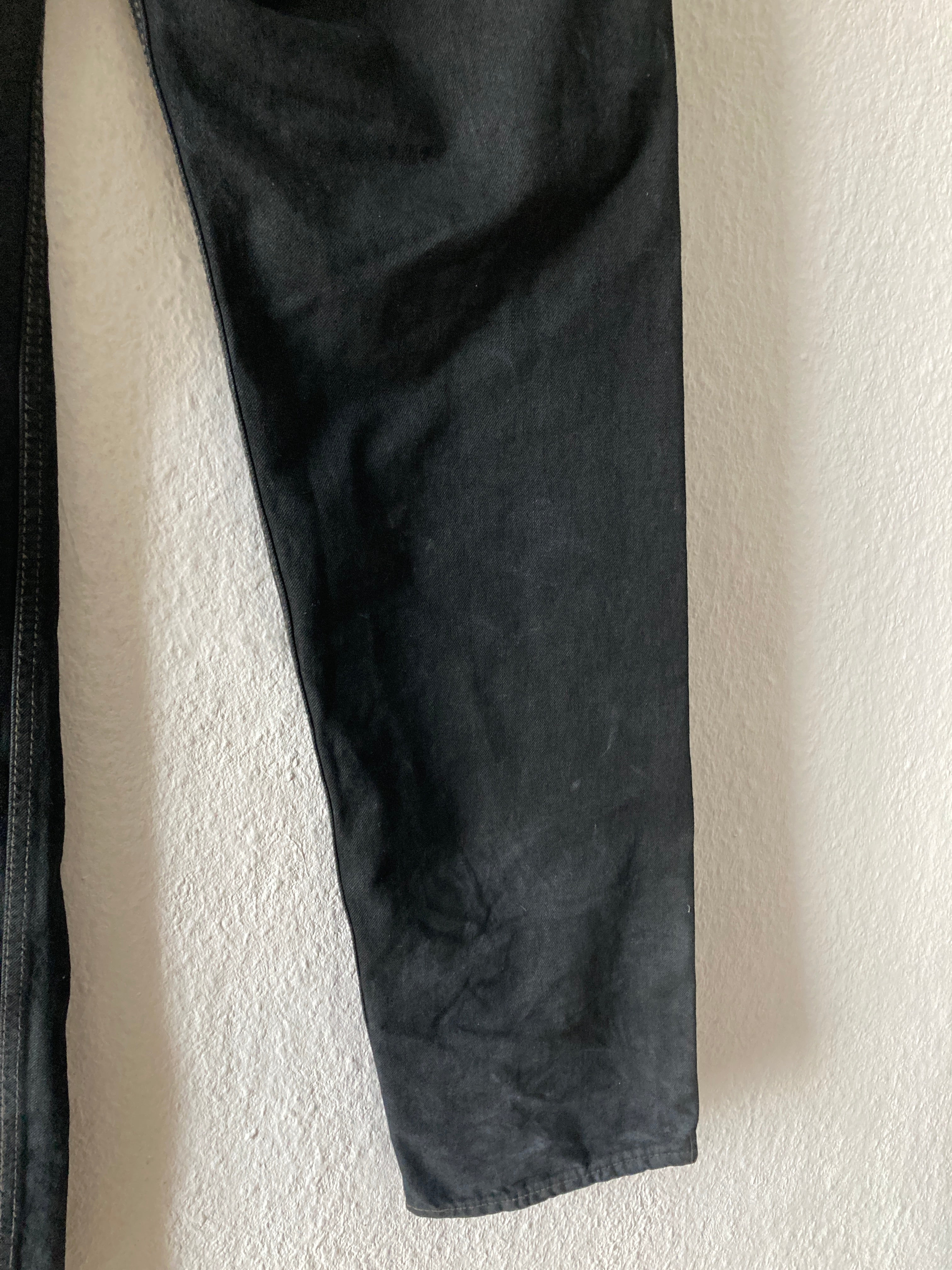 F/W 17 "GLITTER" Black Heavy Waxed Matte Dustulator Cut Denim US30