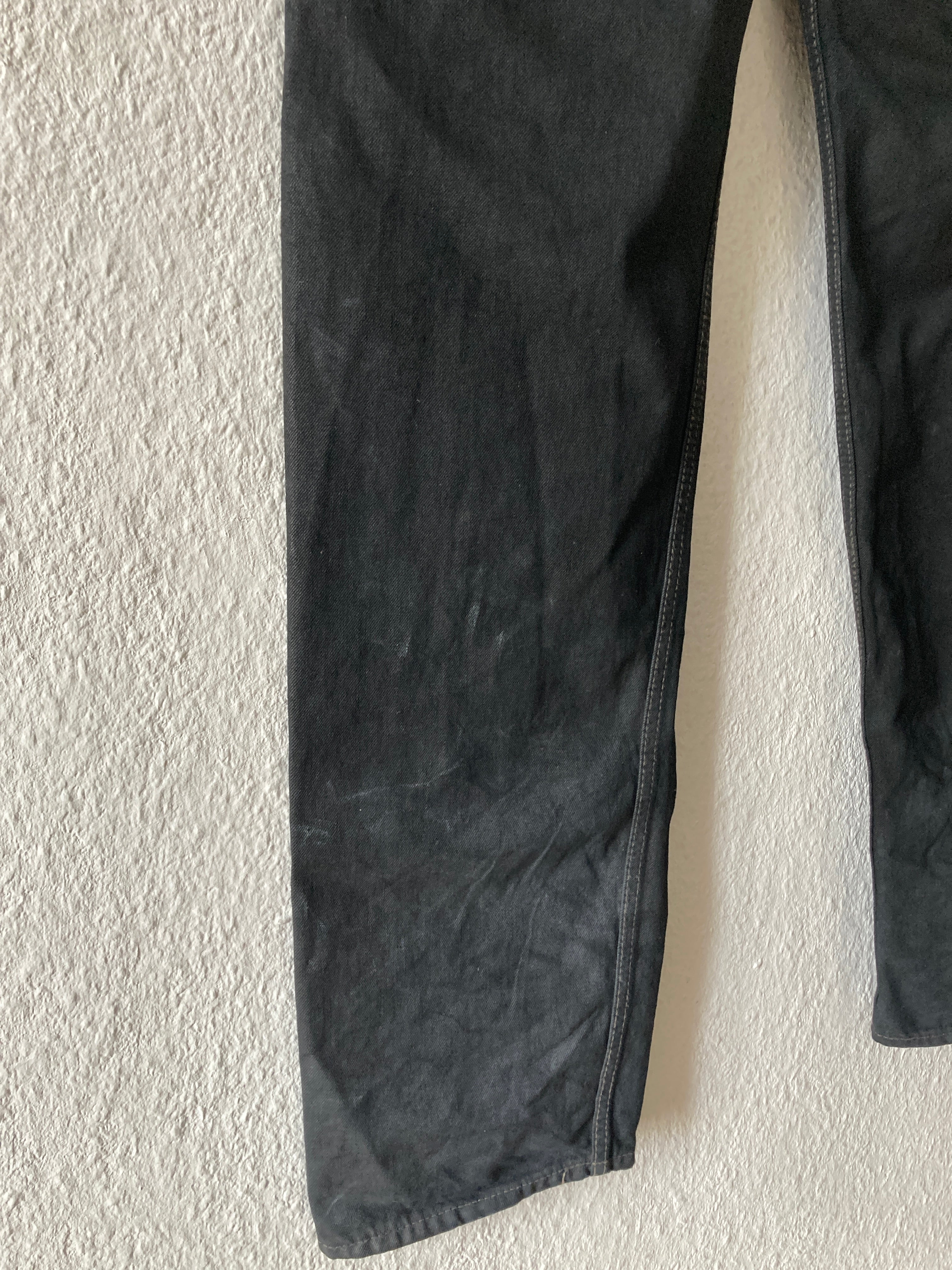 F/W 17 "GLITTER" Black Heavy Waxed Matte Dustulator Cut Denim US30