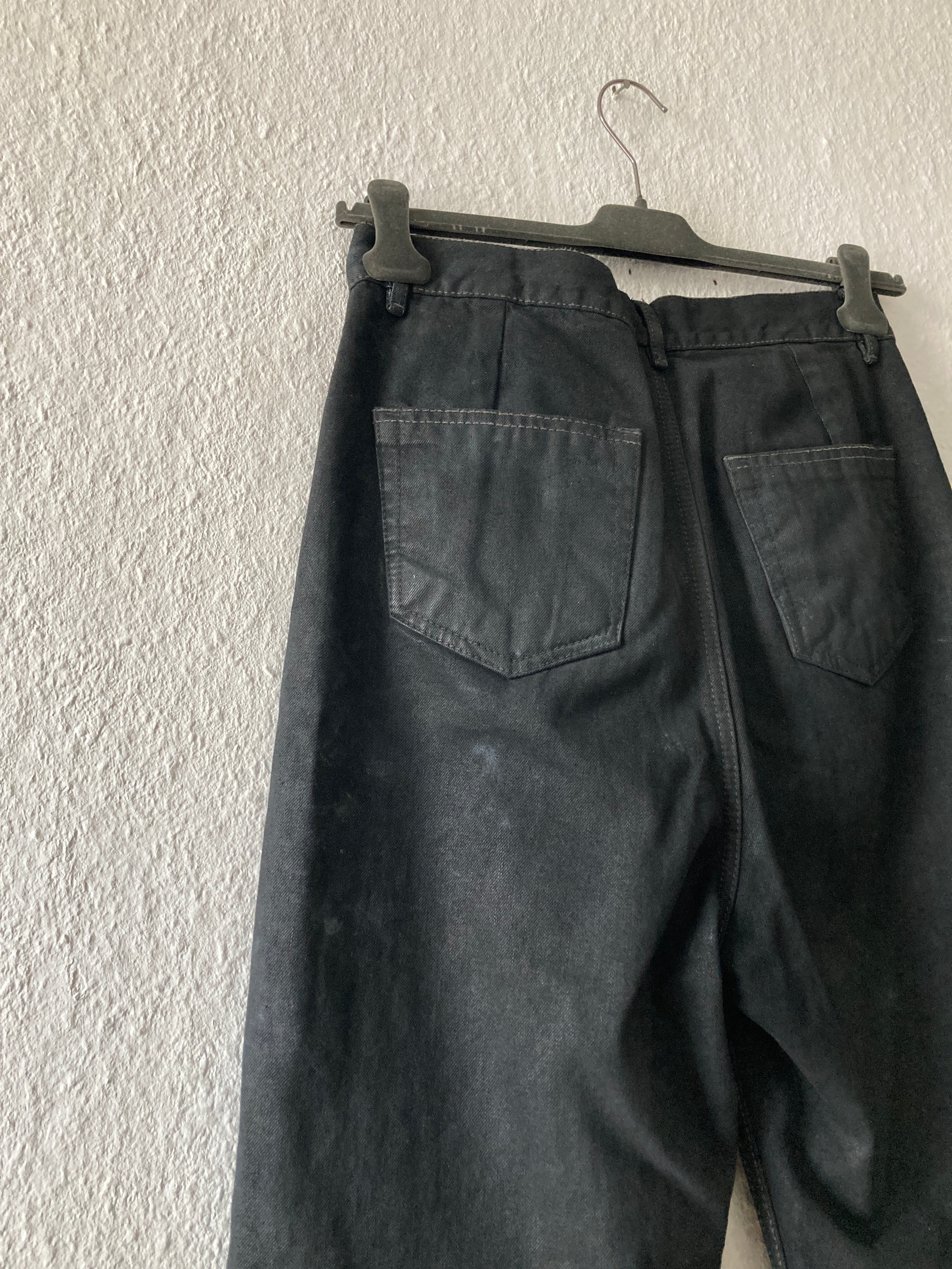 F/W 17 "GLITTER" Black Heavy Waxed Matte Dustulator Cut Denim US30