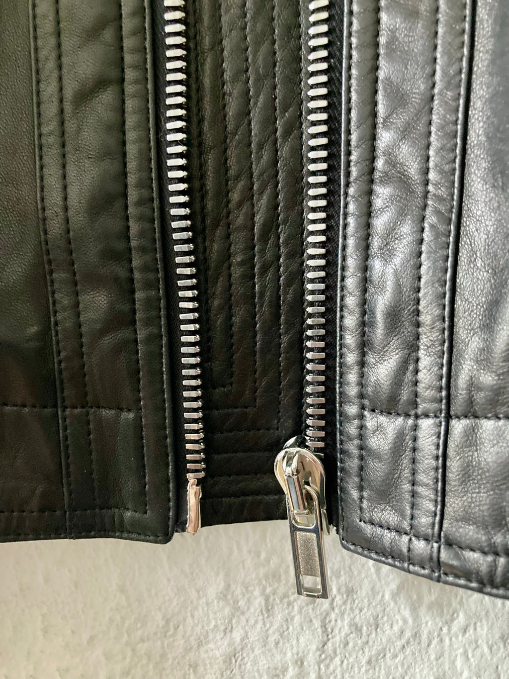 S/S 17 "WALRUS" Lamb Leather Intarsia Jacket in Black