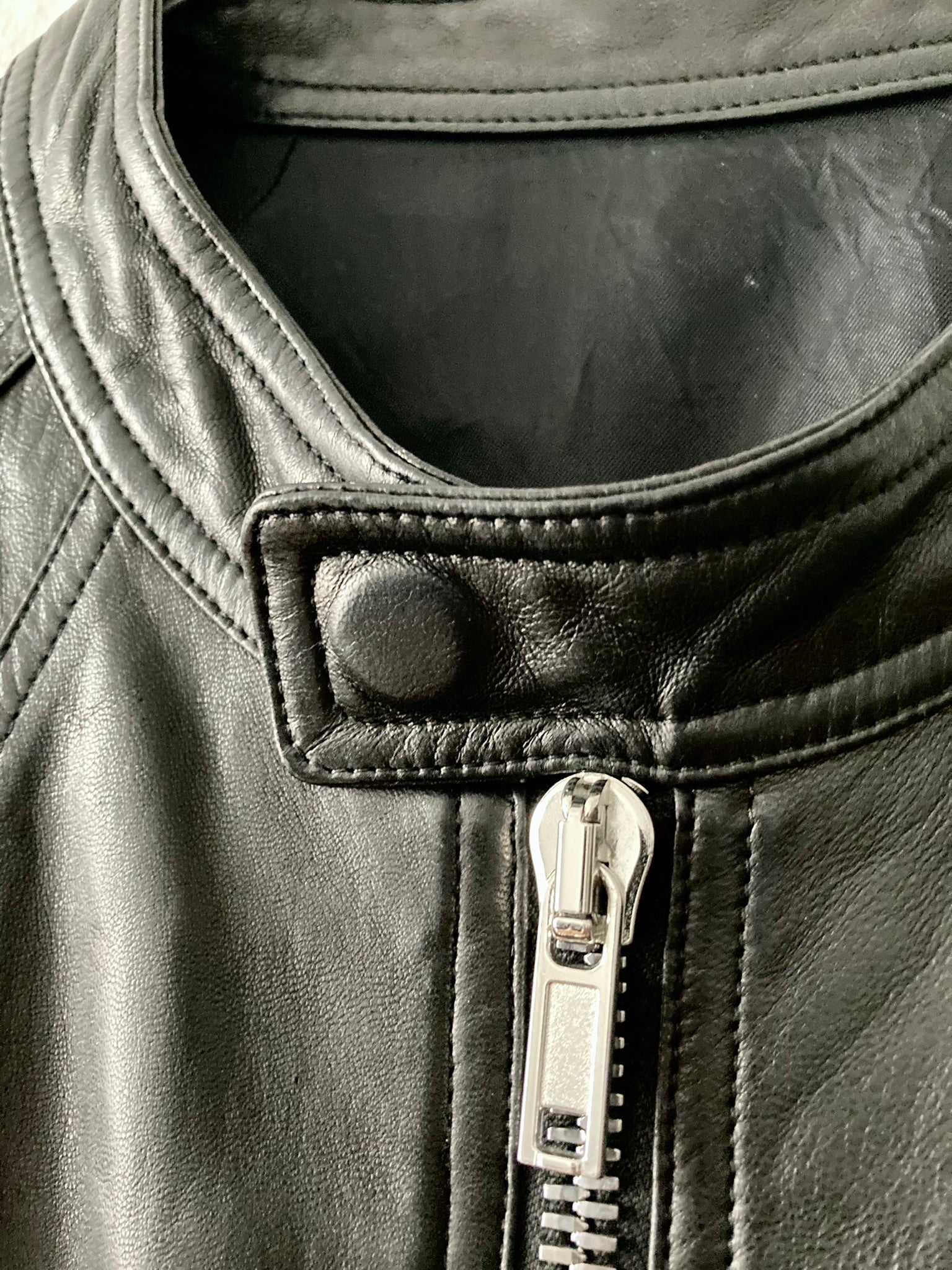 S/S 17 "WALRUS" Lamb Leather Intarsia Jacket in Black