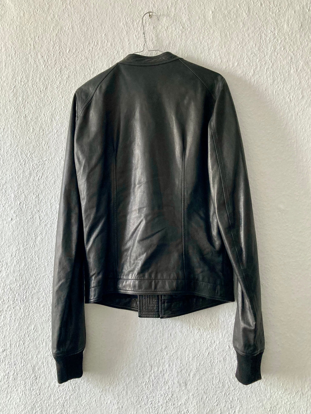 S/S 17 "WALRUS" Lamb Leather Intarsia Jacket in Black