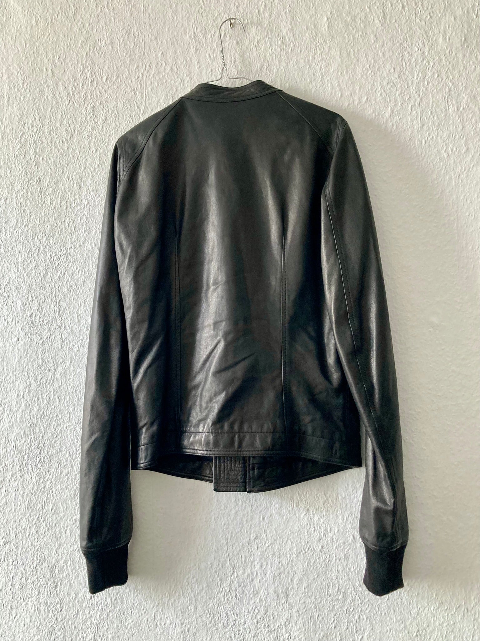 S/S 17 "WALRUS" Lamb Leather Intarsia Jacket in Black