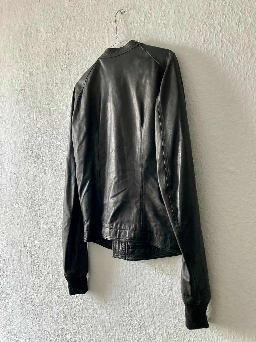 S/S 17 "WALRUS" Lamb Leather Intarsia Jacket in Black