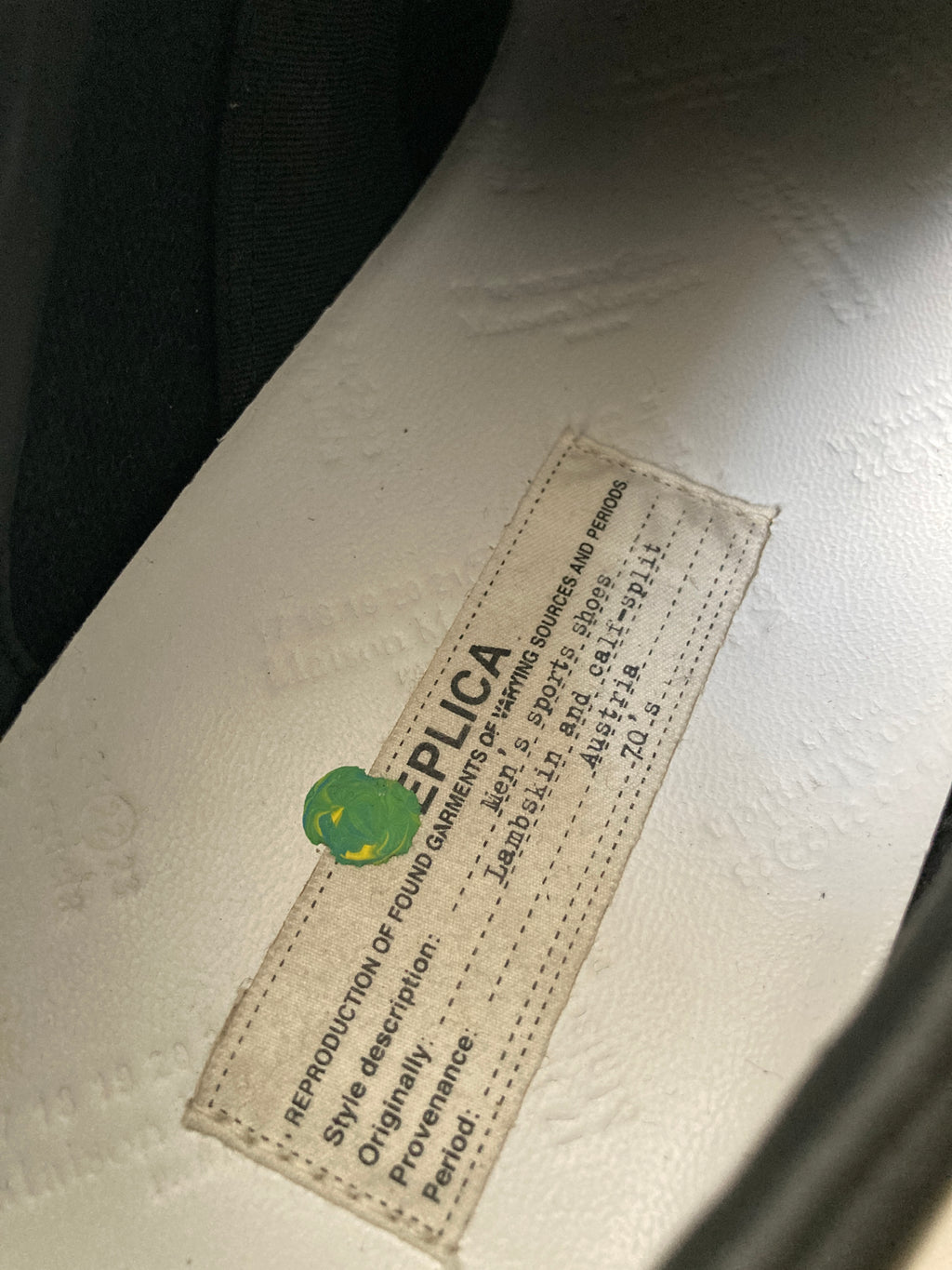 One-of-One Maison Margiela x William Cobbing Clay Splatter Replica in Black and Size IT43