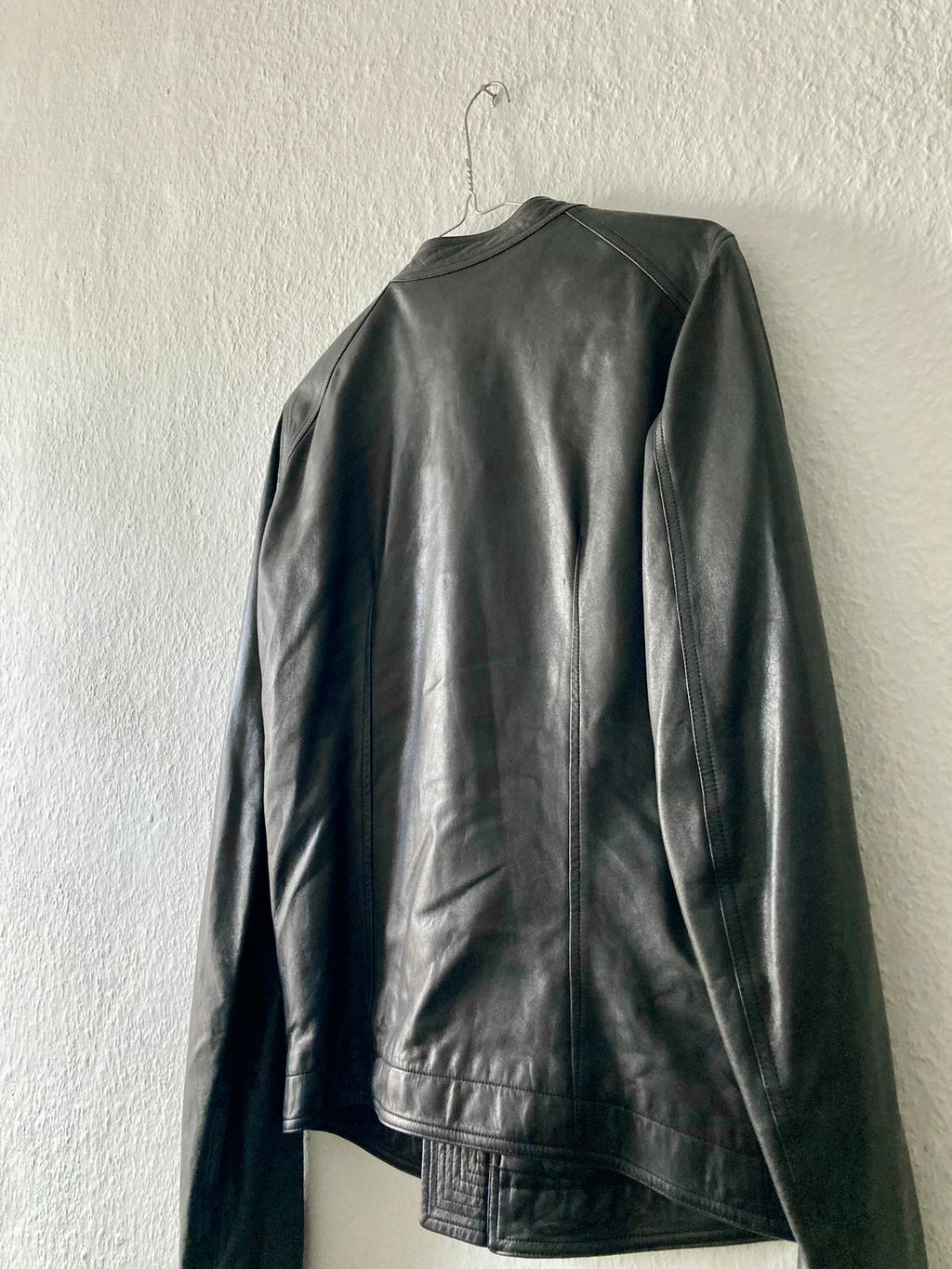 S/S 17 "WALRUS" Lamb Leather Intarsia Jacket in Black