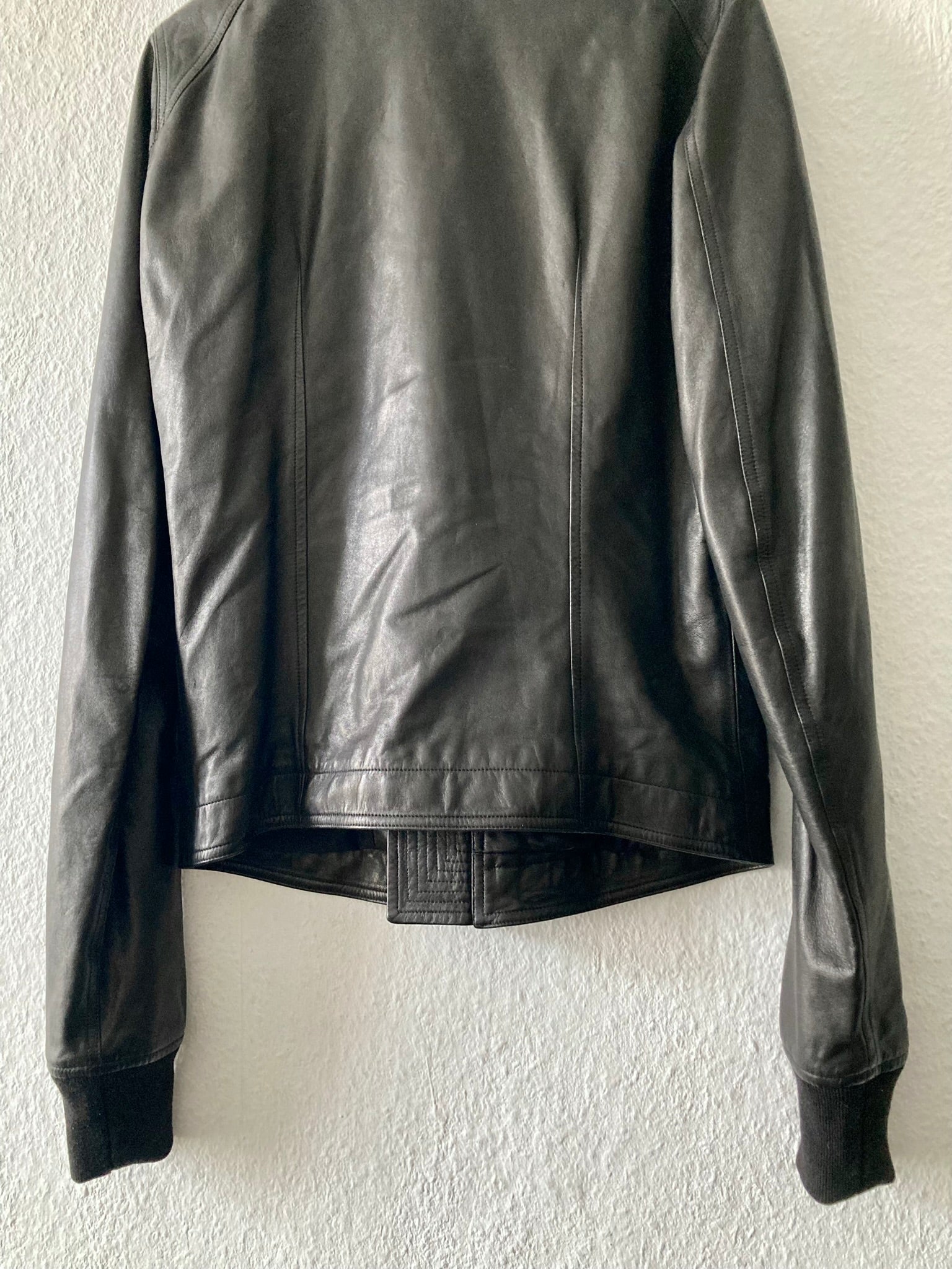 S/S 17 "WALRUS" Lamb Leather Intarsia Jacket in Black