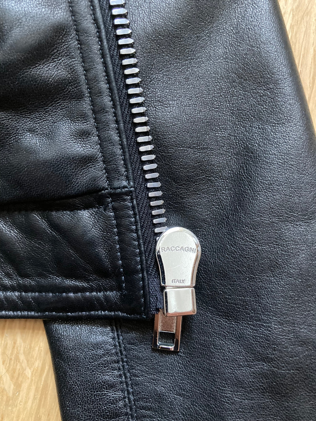 S/S 17 "WALRUS" Lamb Leather Intarsia Jacket in Black