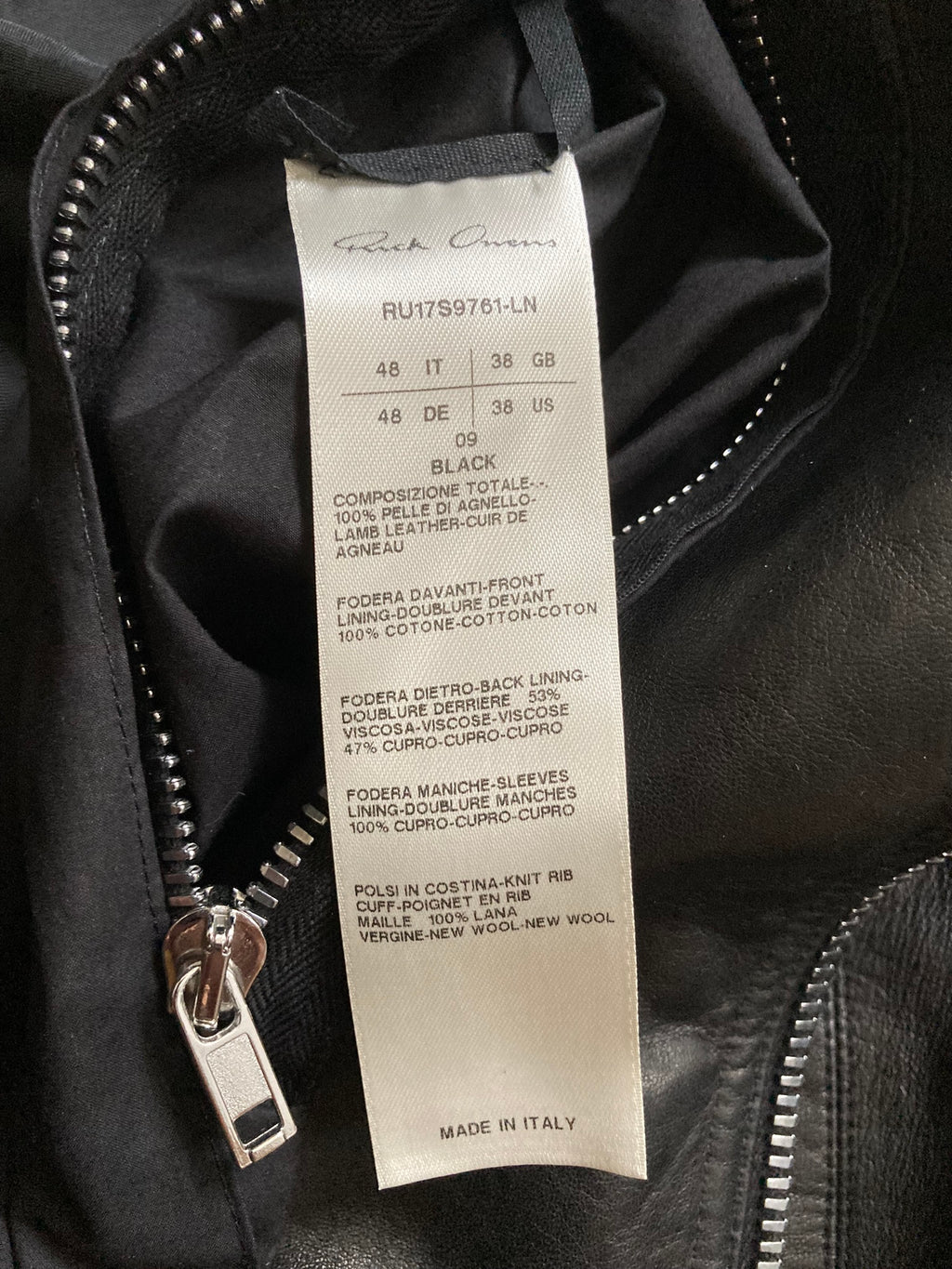 S/S 17 "WALRUS" Lamb Leather Intarsia Jacket in Black