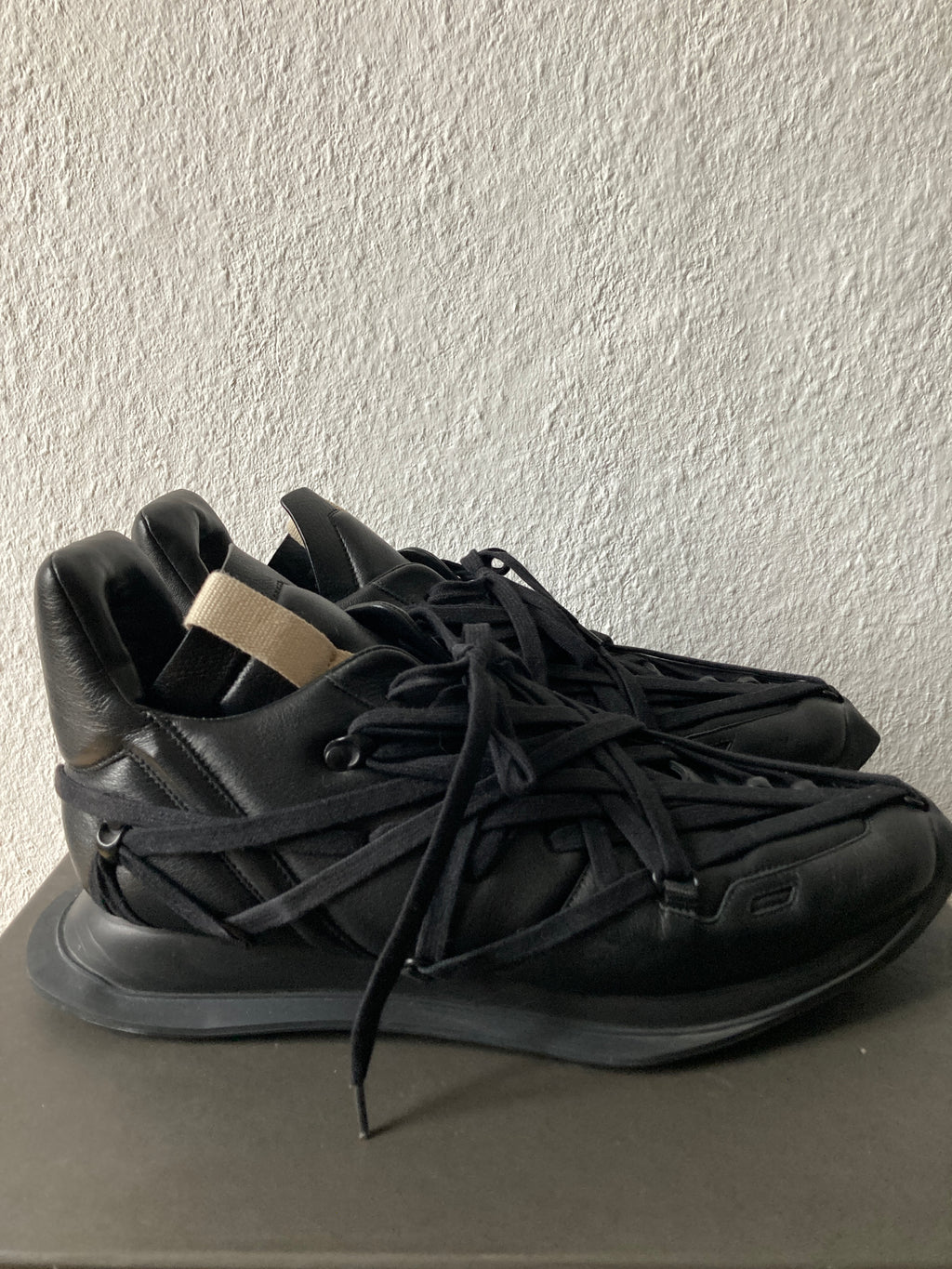 S/S 20 "TECUATL" Triple Black Maximal Megalace Runners 12/45