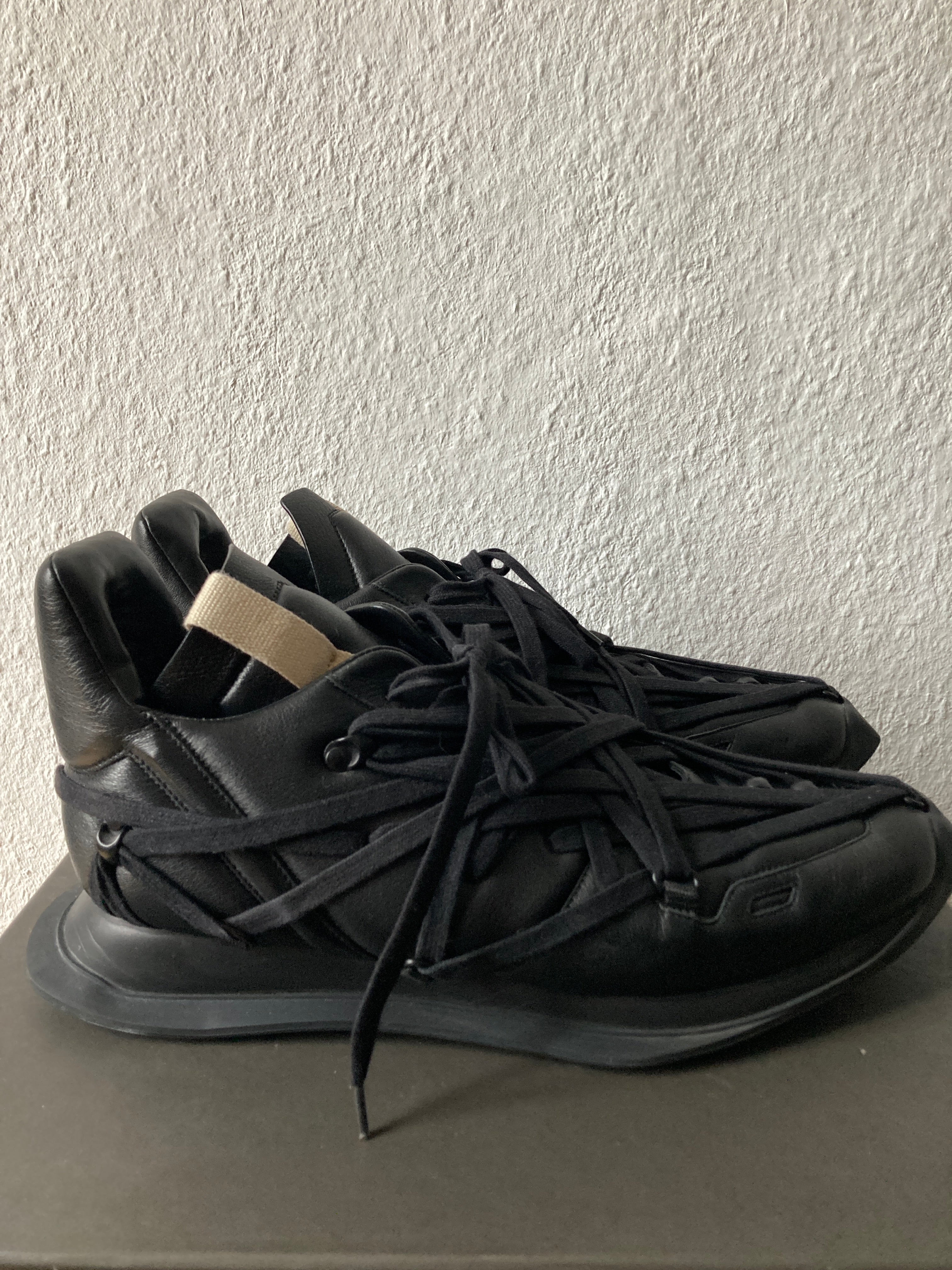 S/S 20 "TECUATL" Triple Black Maximal Megalace Runners 12/45