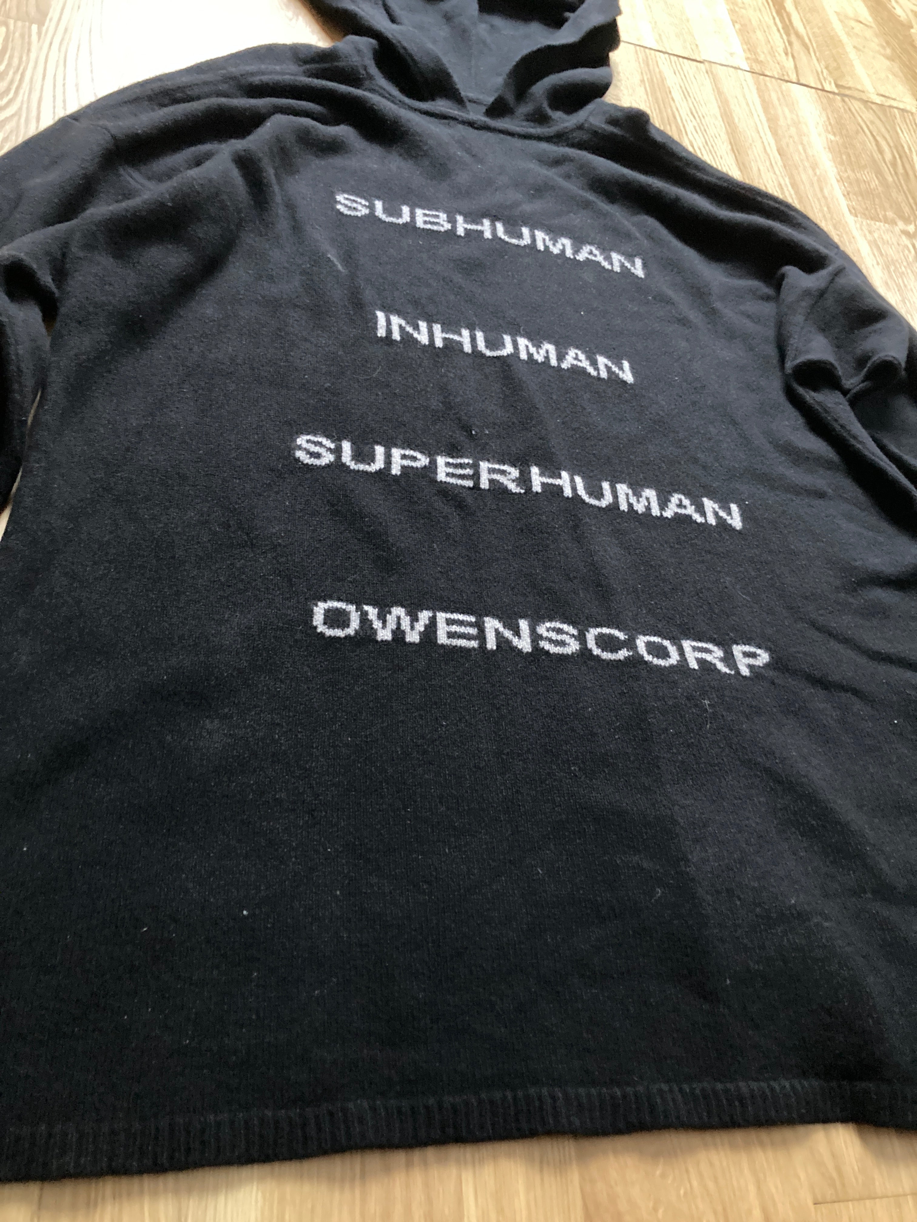 F/W 22 "STROBE" Black Runway Cashmere Hoodie Rick Owens L