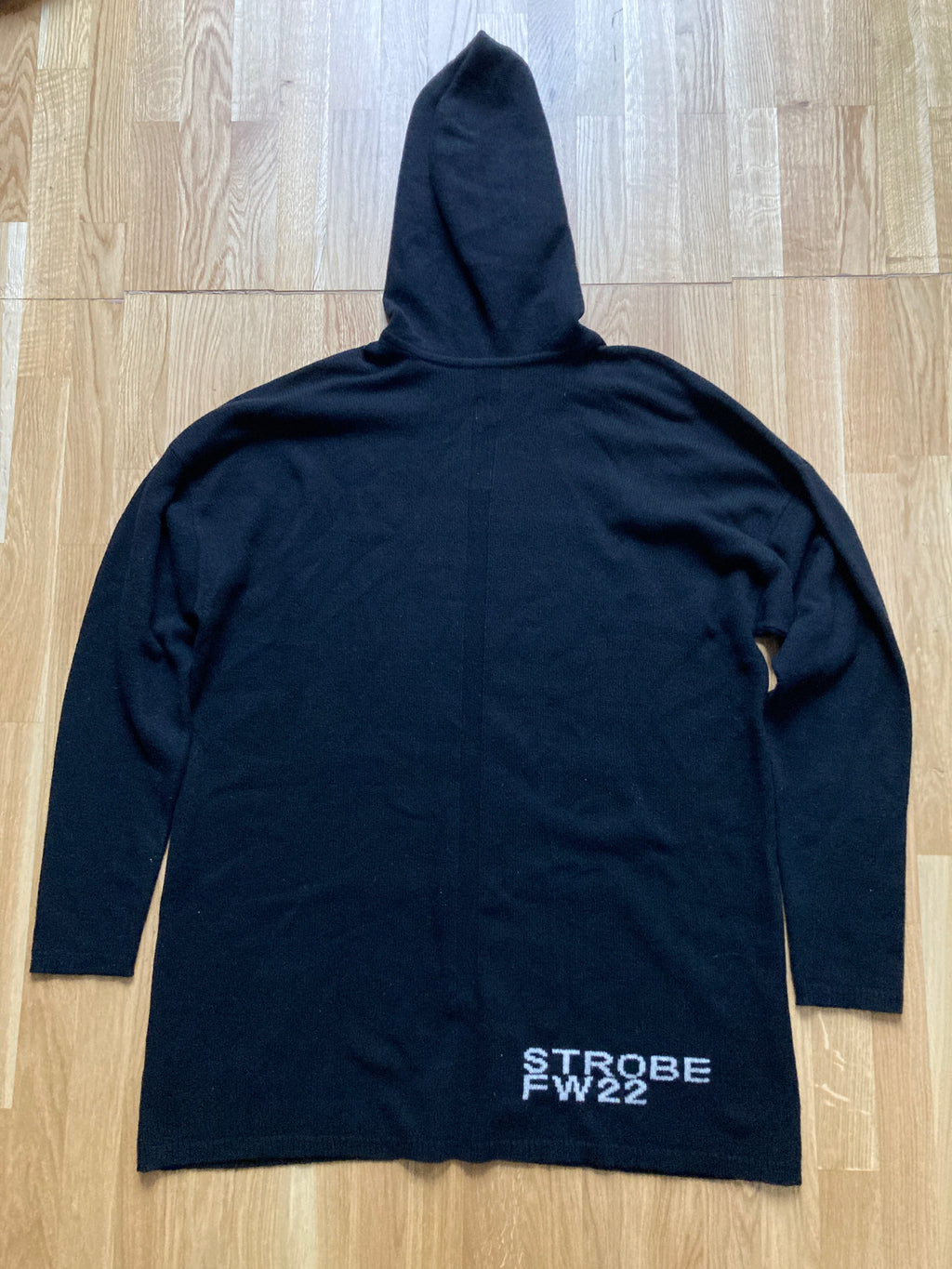 F/W 22 "STROBE" Black Runway Cashmere Hoodie Rick Owens L