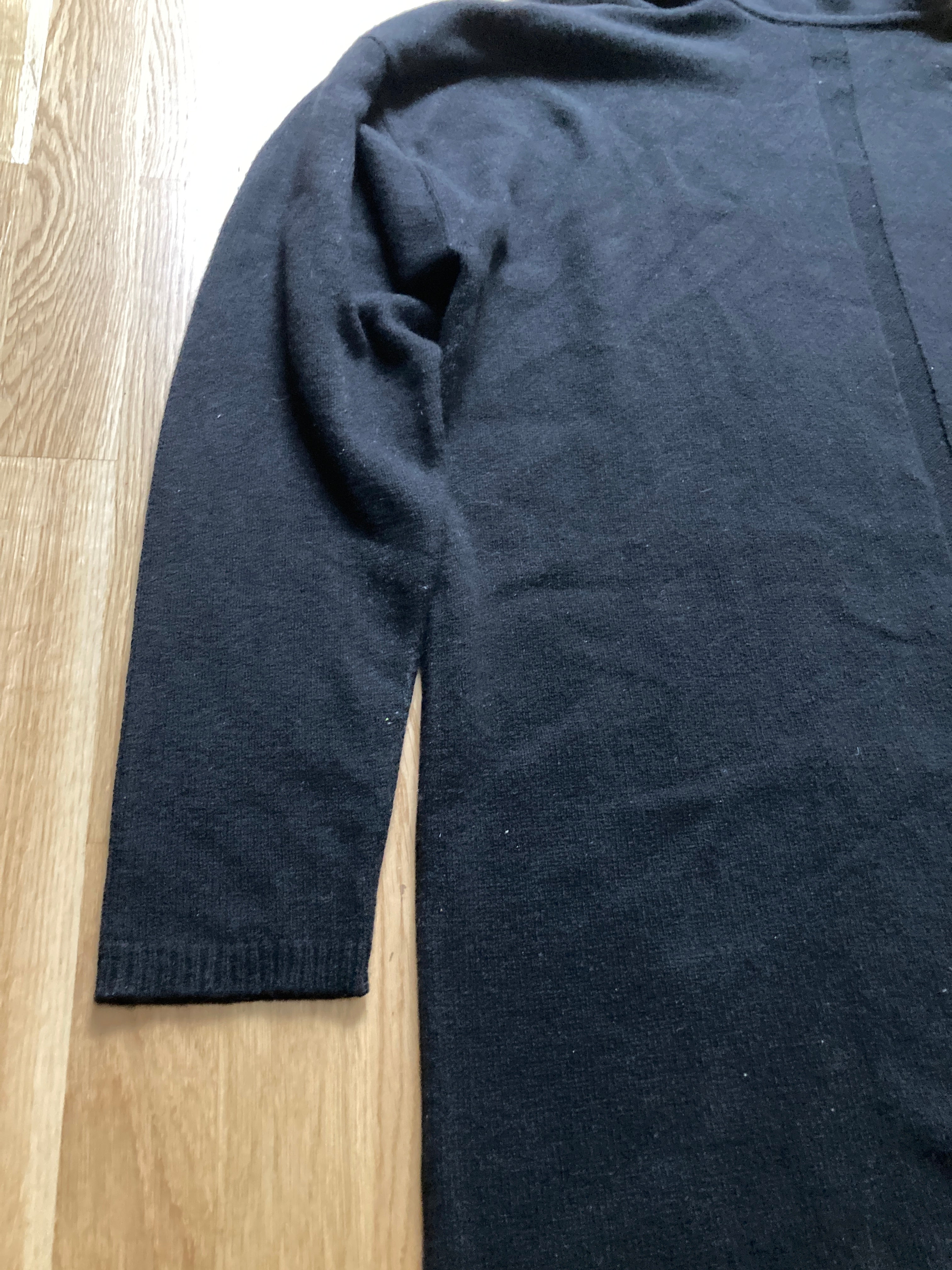F/W 22 "STROBE" Black Runway Cashmere Hoodie Rick Owens L